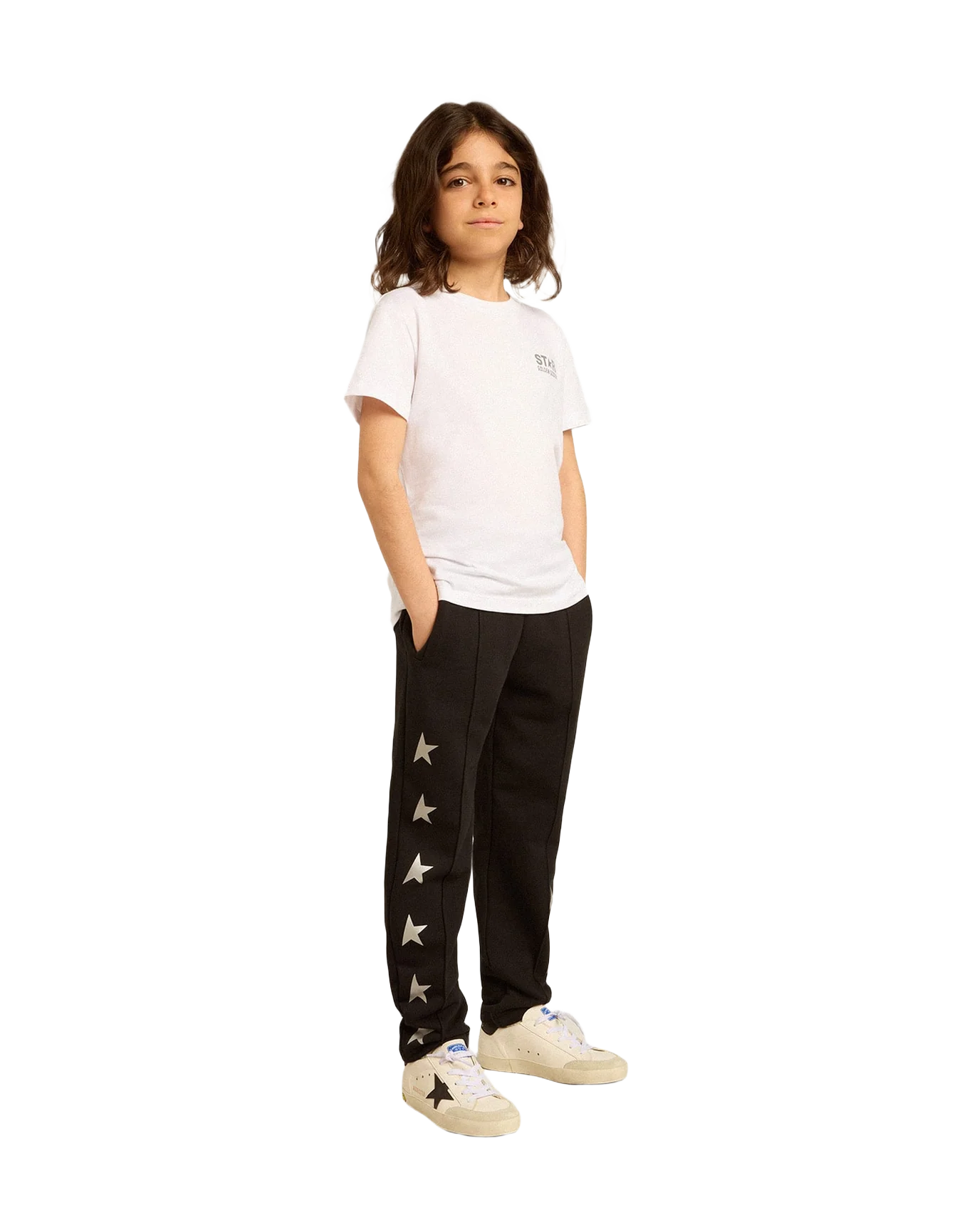 Boy | Joggers With White Stars | Black x Silver - Image 4