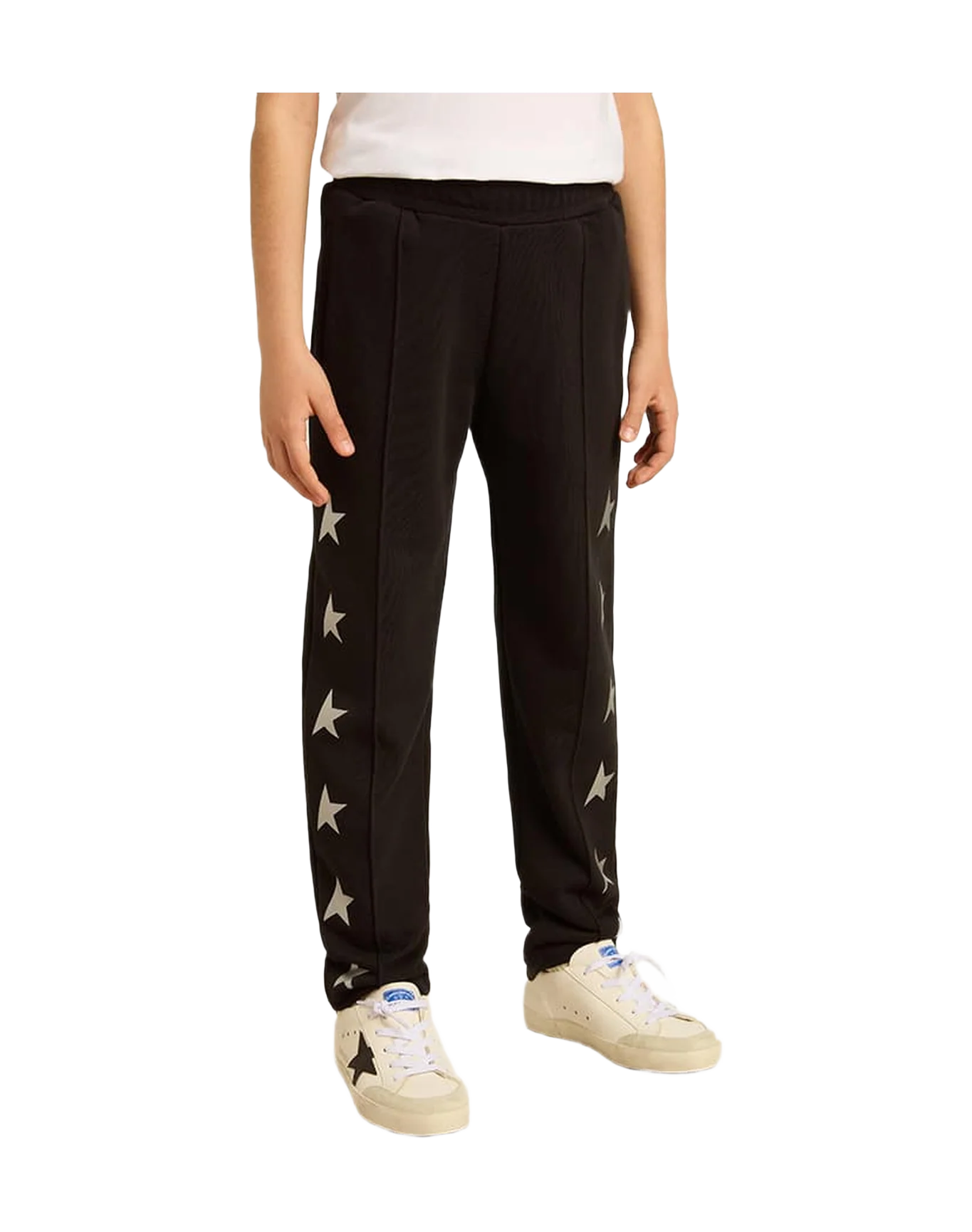 Boy | Joggers With White Stars | Black x Silver - Image 9