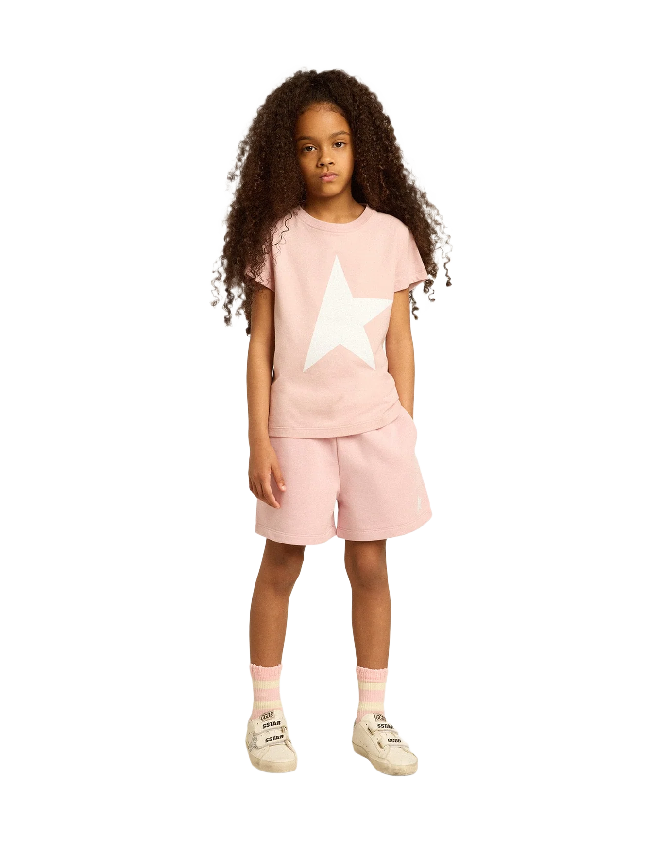 Girl | Shorts In With Star | Pink Lavander x White - Image 10