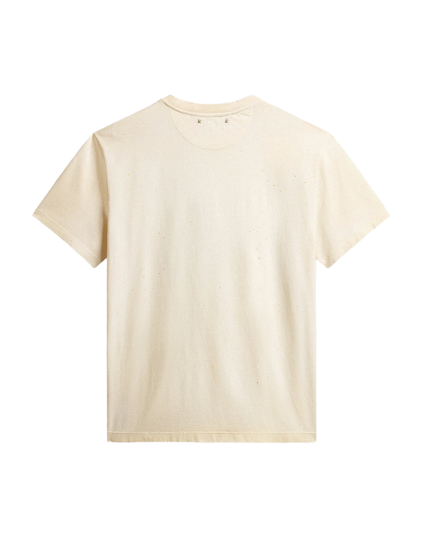 Men | Aged Cotton T Shirt With Gold Print | Heritage White x Black - Image 5
