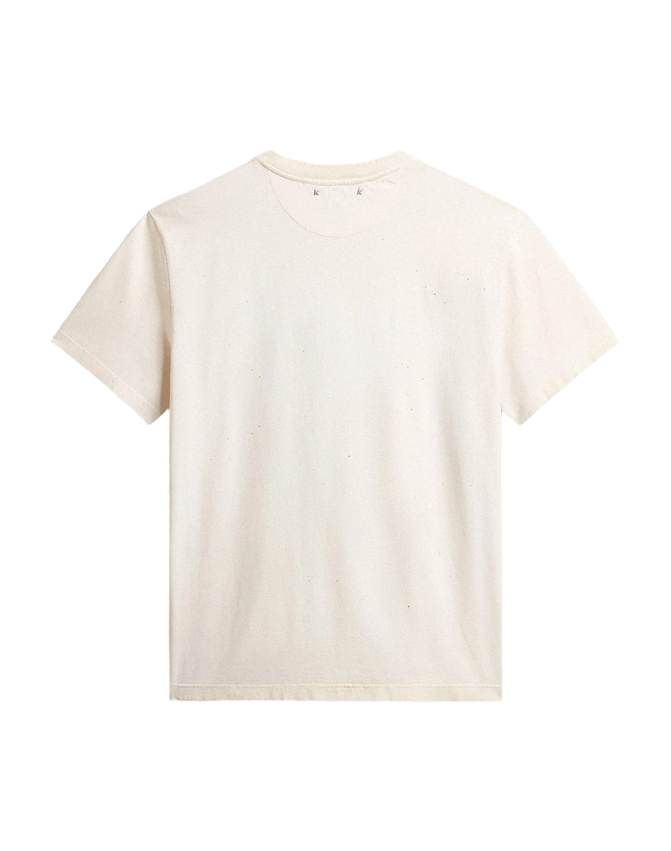 Men | Aged Cotton T Shirt With Gold Print | Heritage White x Black - Image 7