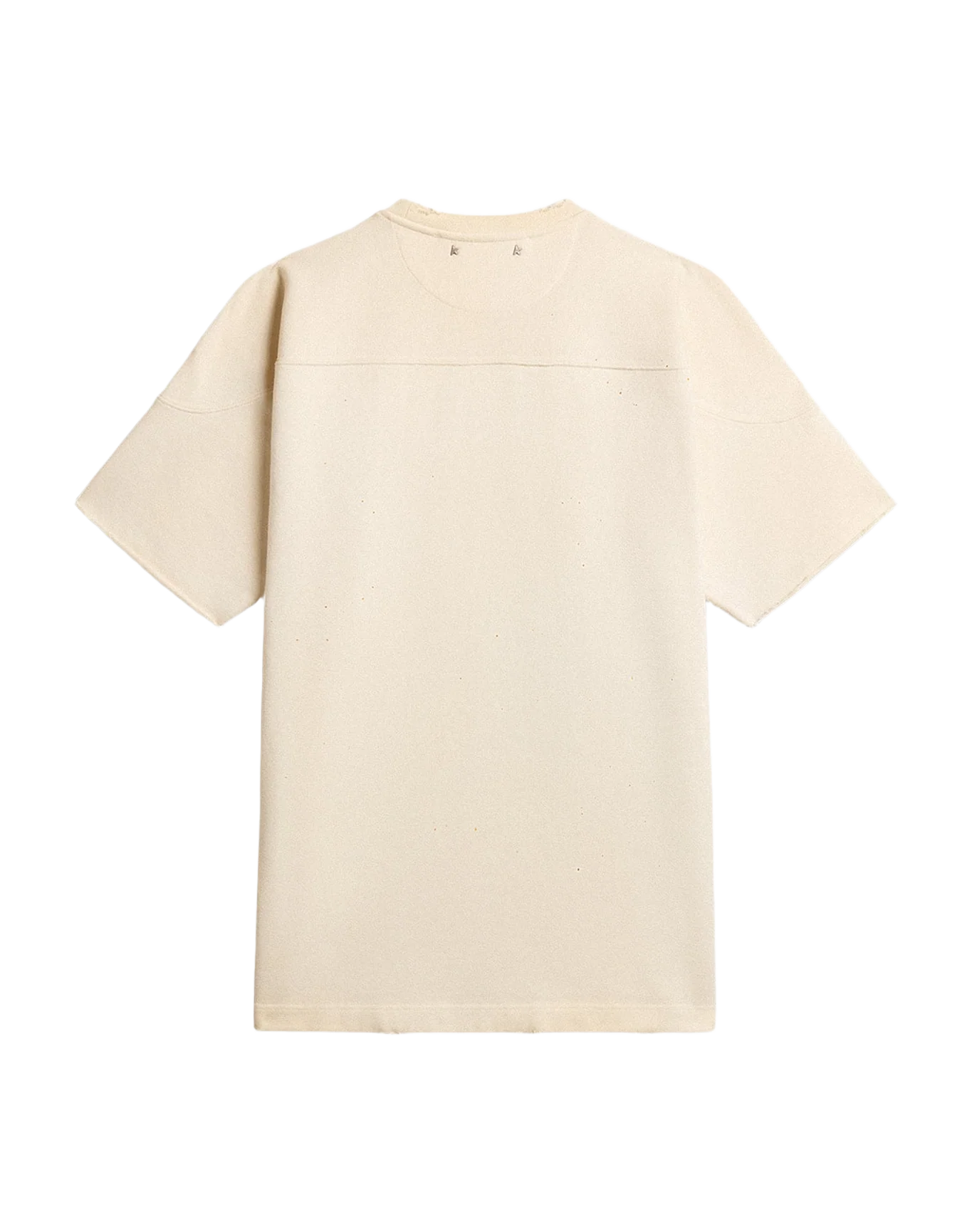 Men | Cotton T Shirt In Vintage With Raw Edge On The Front | Heritage White x Black - Image 4
