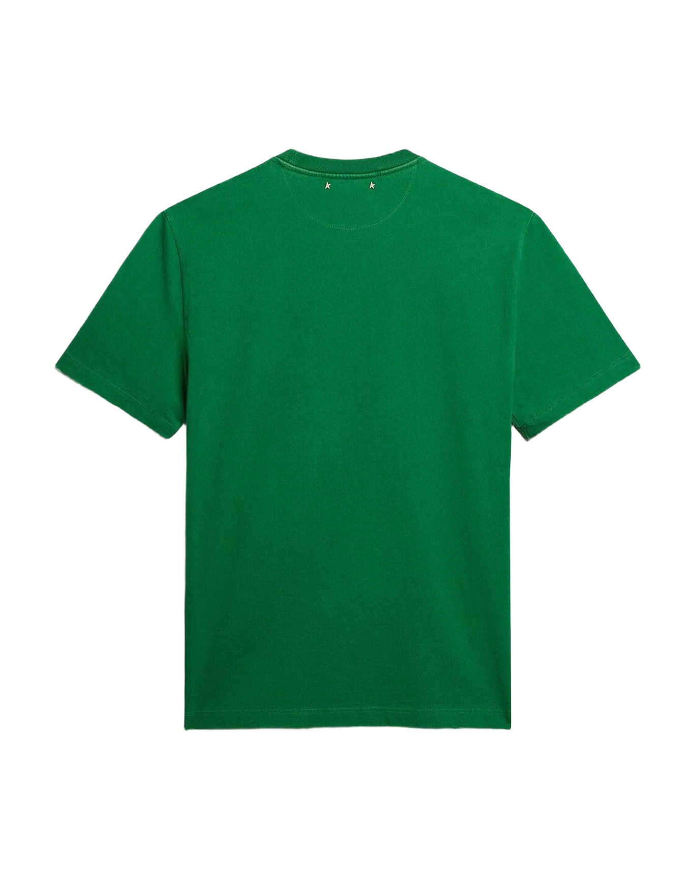 Men | Cotton T Shirt With Lettering At The Center | Green Jacket x Heritage White - Image 3