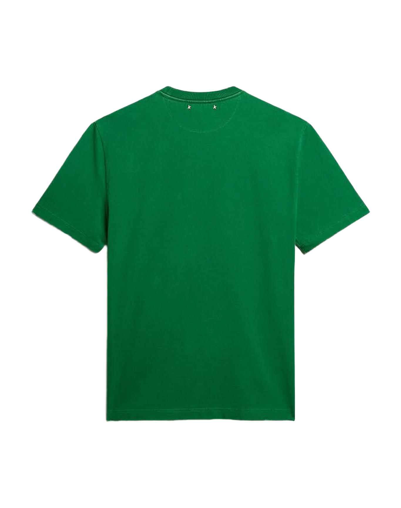 Men | Cotton T Shirt With Lettering At The Center | Green Jacket x Heritage White - Image 4