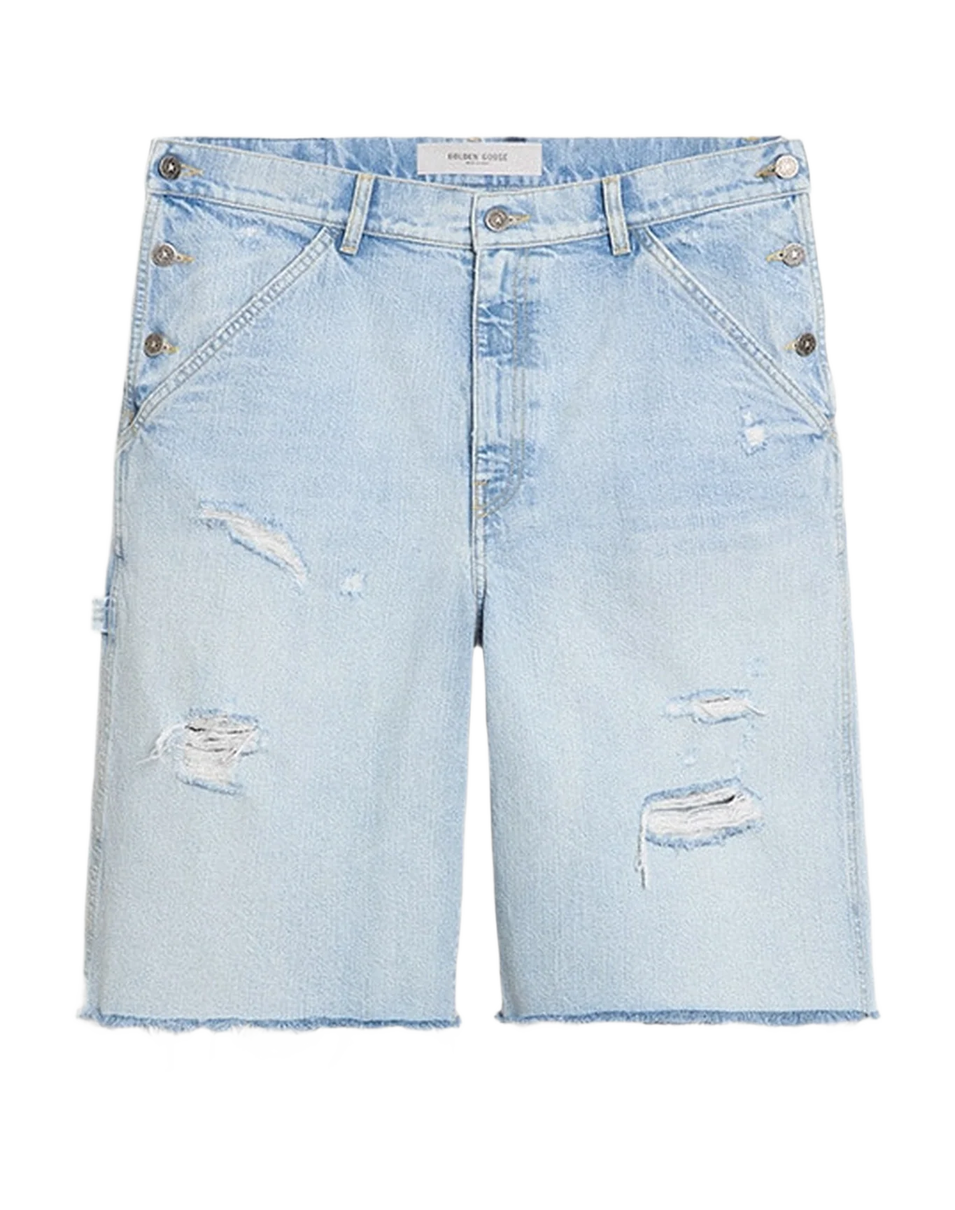 Men | Denim Bermuda Shorts With Lived In Effect | Cloud Blue - Image 10