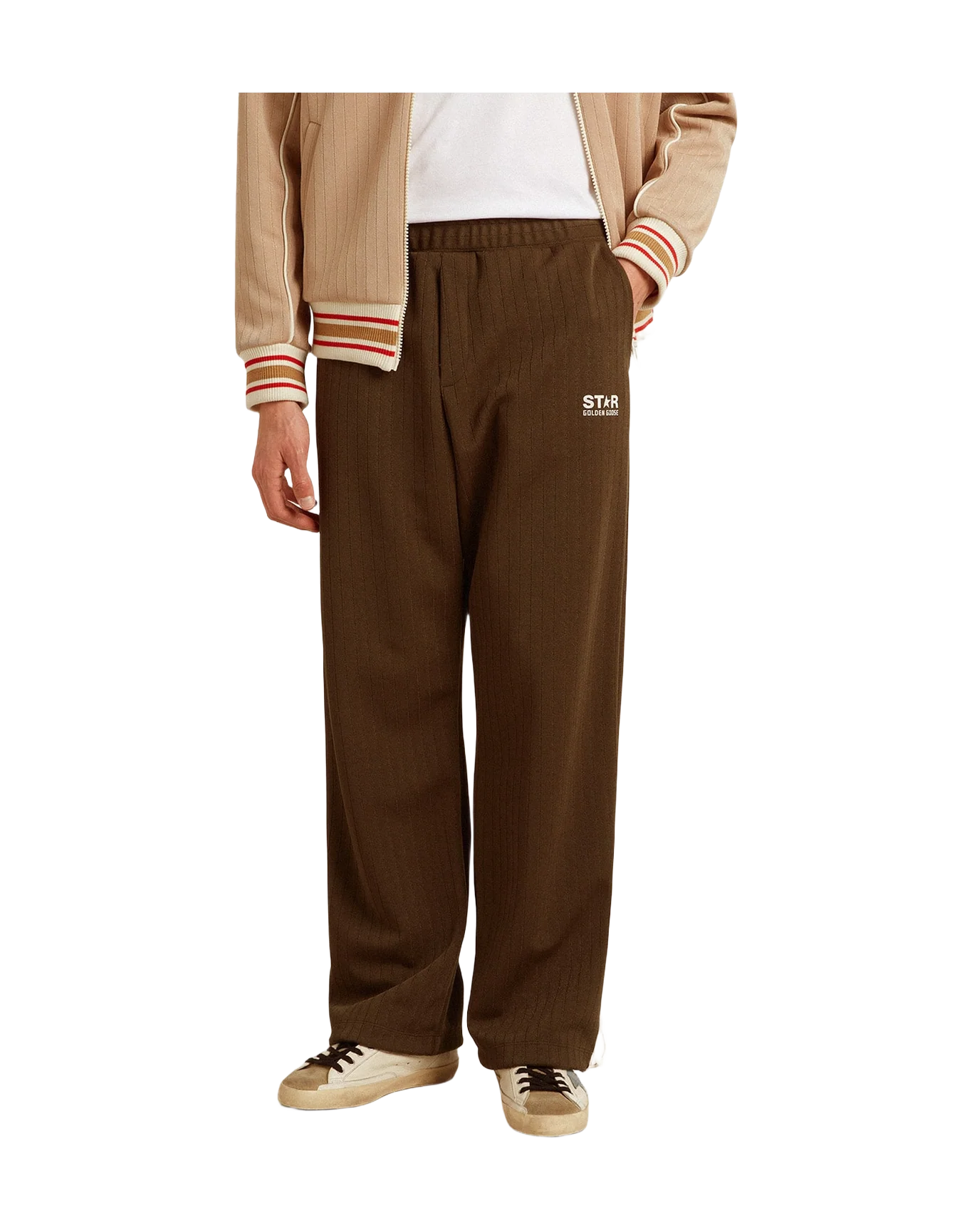 Men | Joggers With White Logo | Military Green x Papyrus - Image 9