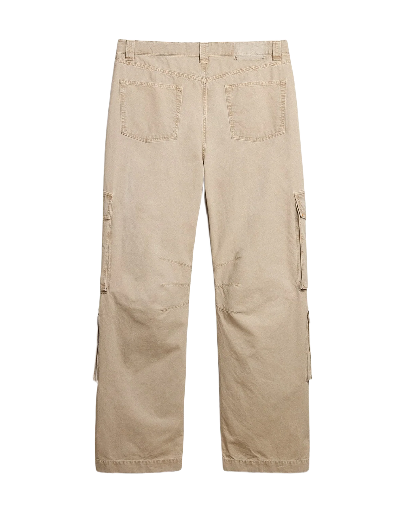 Men | Khaki Colored Cotton Cargo Pants | Trench Coat - Image 4