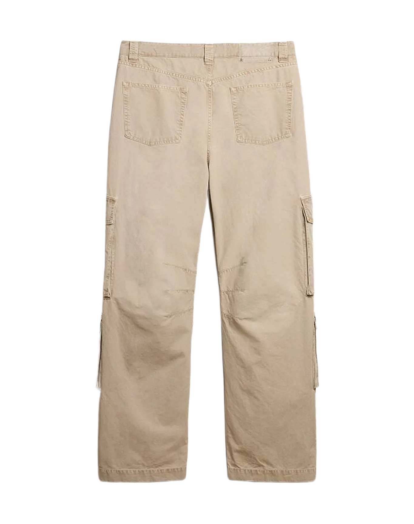 Men | Khaki Colored Cotton Cargo Pants | Trench Coat - Image 5