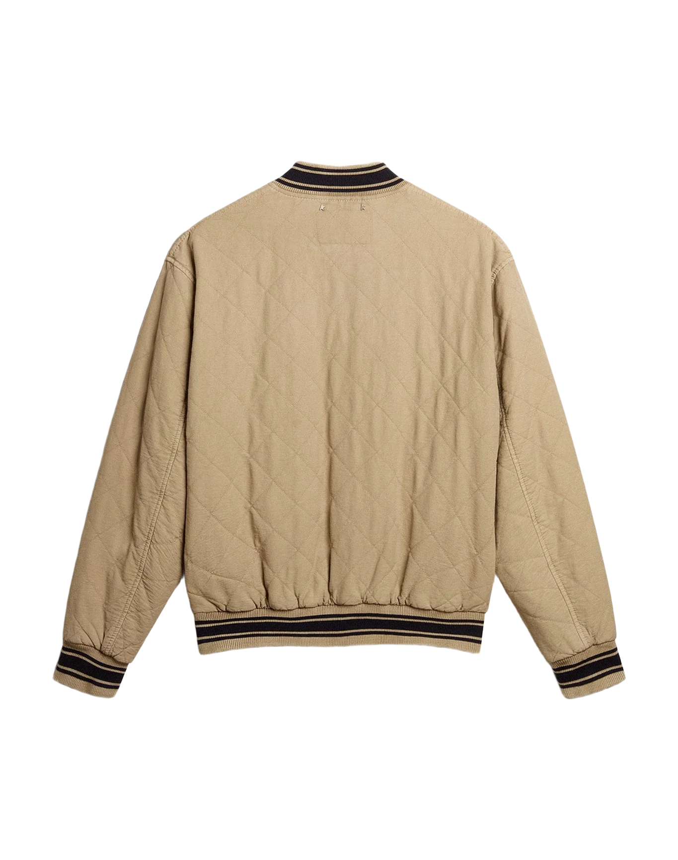 Men | Khaki Colored Quilted Cotton Bomber Jacket | Trench Coat