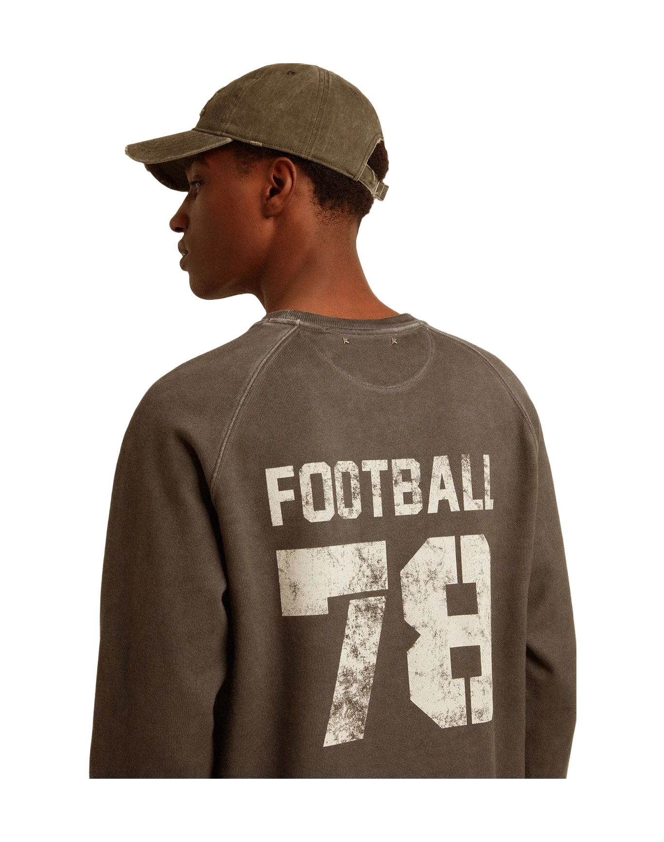 Men | Long Sleeved T Shirt In Gray Cotton With Logo On The Back | Anthracite x Heritage White - Image 11