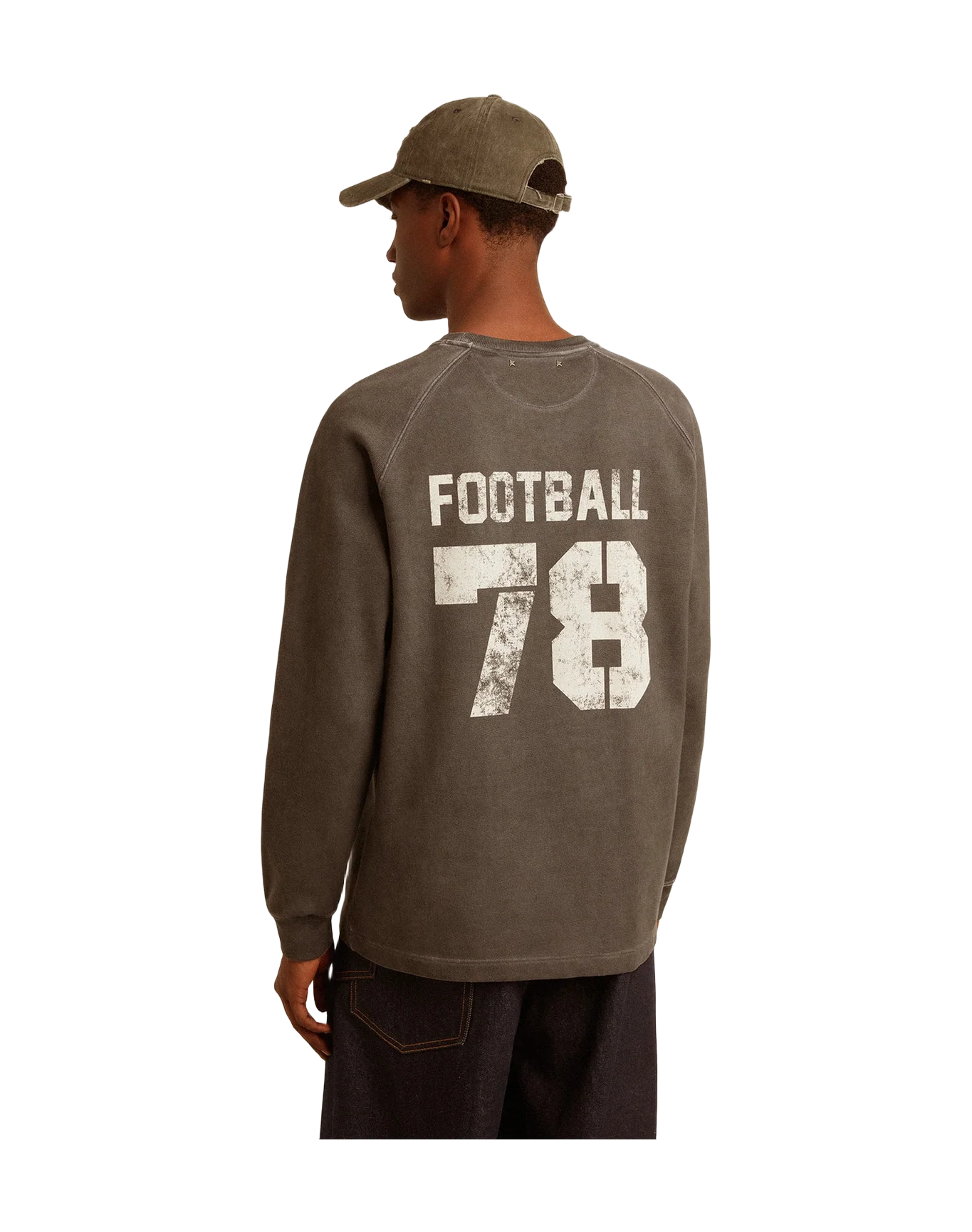 Men | Long Sleeved T Shirt In Gray Cotton With Logo On The Back | Anthracite x Heritage White - Image 13