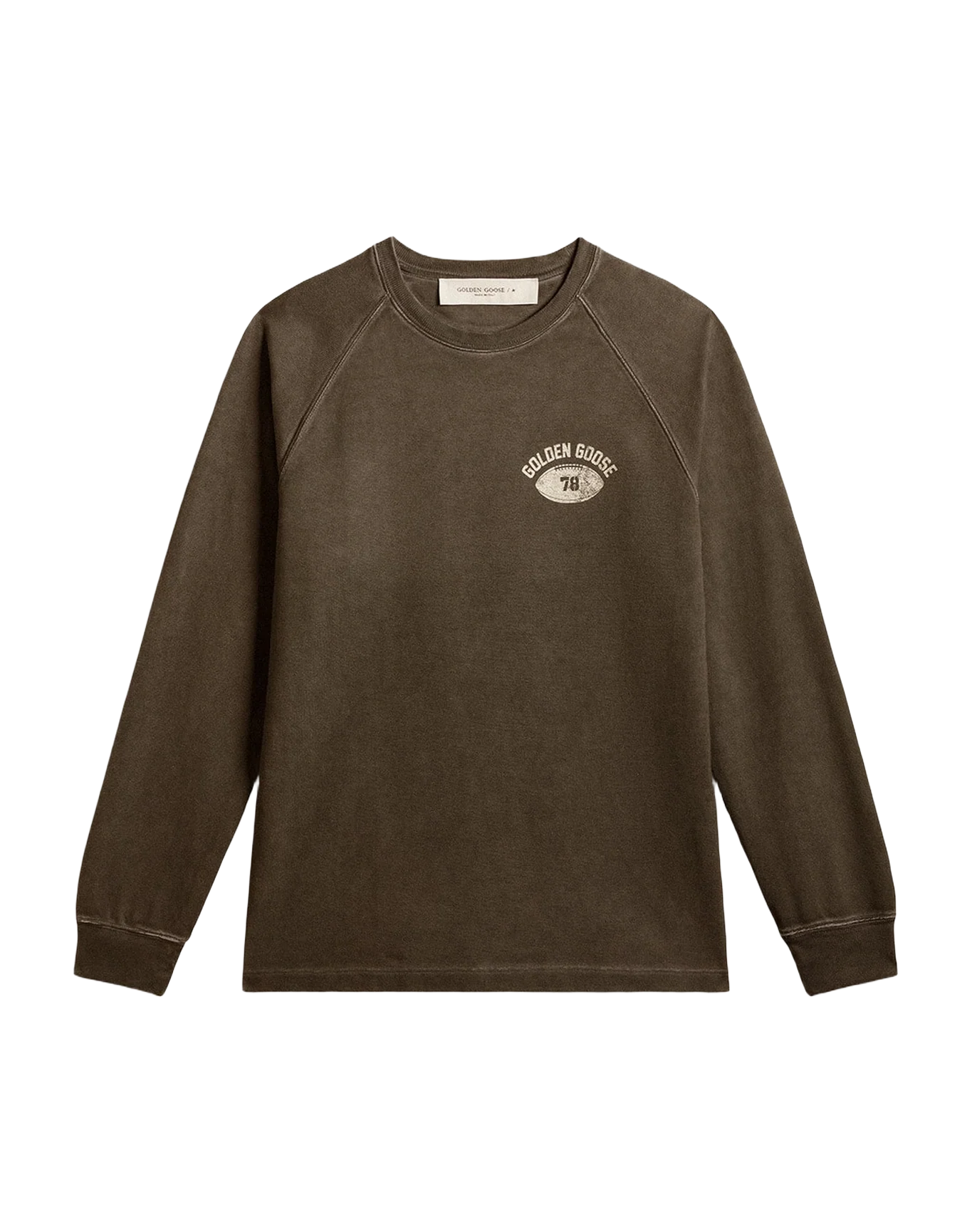 Men | Long Sleeved T Shirt In Gray Cotton With Logo On The Back | Anthracite x Heritage White - Image 2