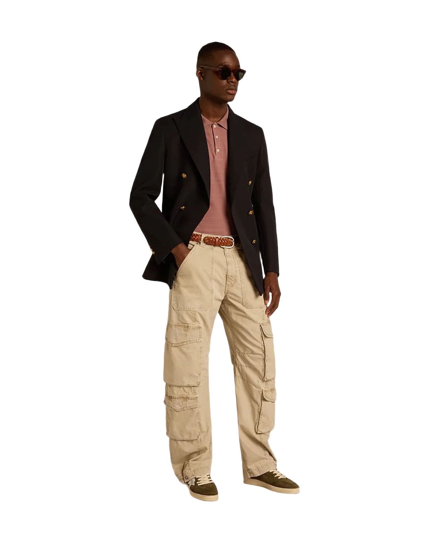 Men | Pink Colored Cotton Piquet Polo Shirt | Rose Taupe - Image 4