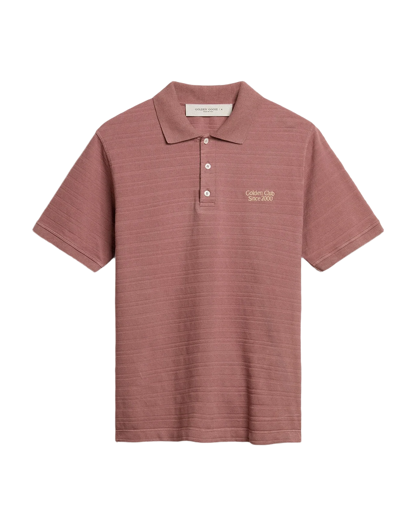 Men | Pink Colored Cotton Piquet Polo Shirt | Rose Taupe - Image 7