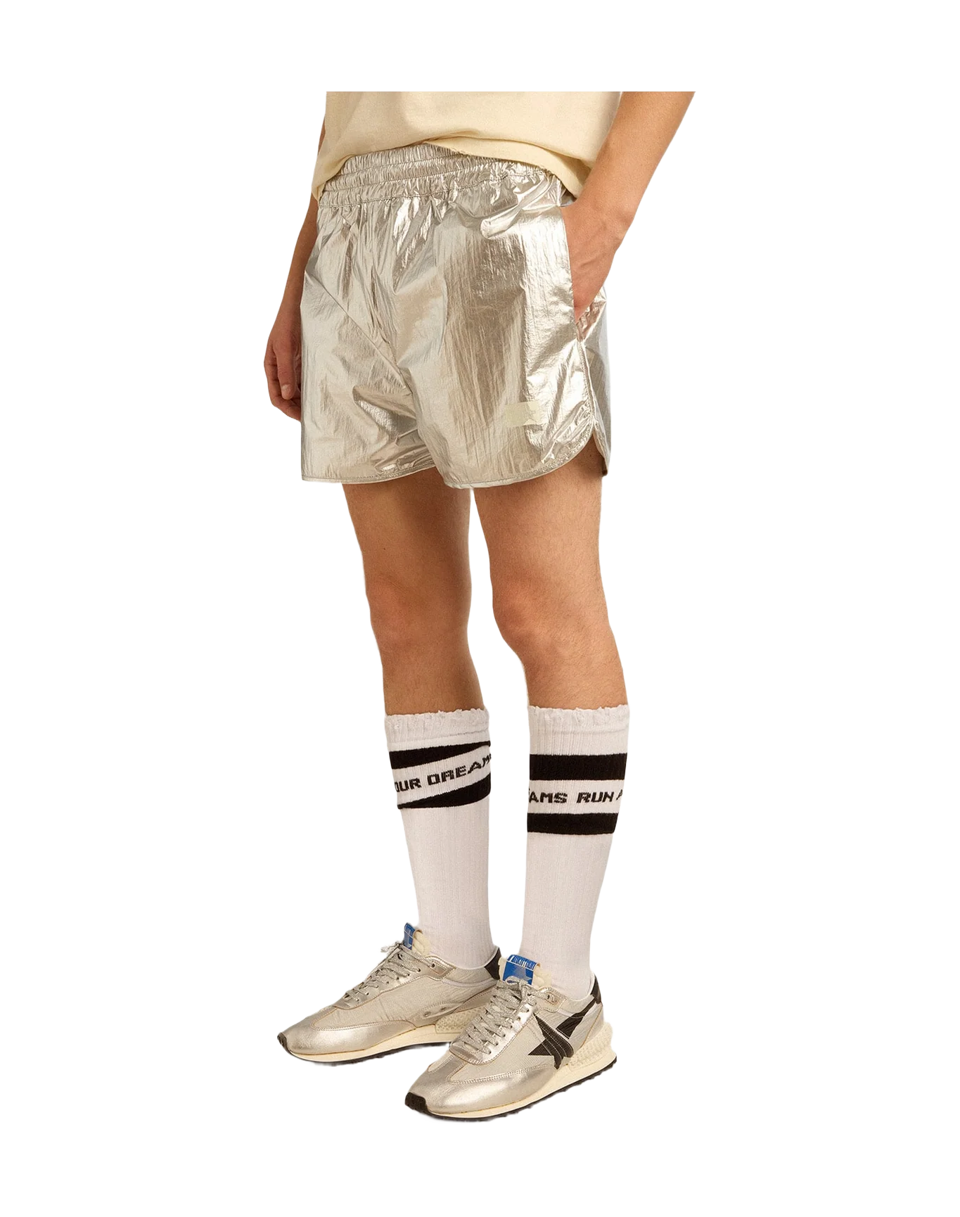 Men | Running Shorts In Fabric | Silver - Image 3