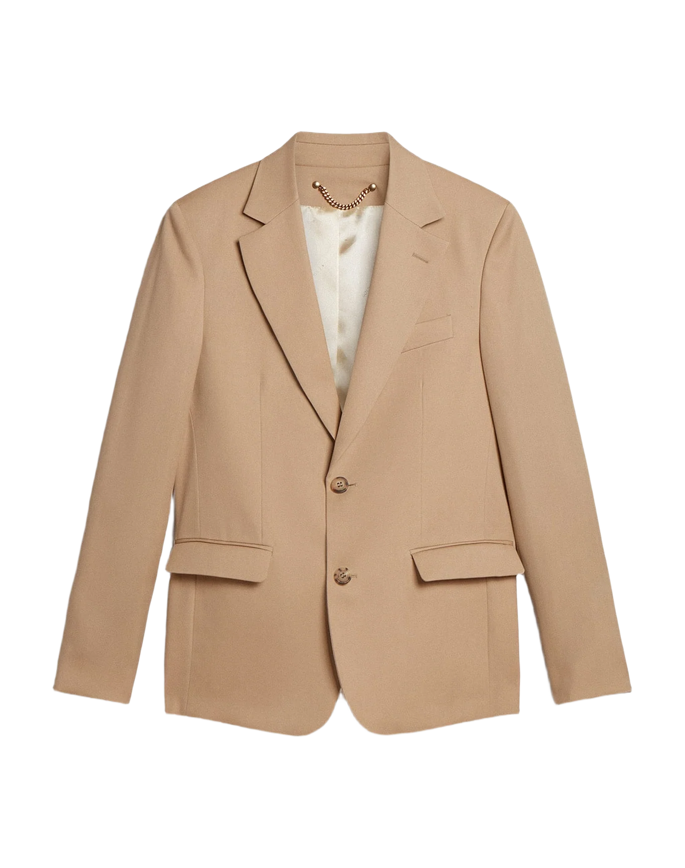 Men | Single Breasted Blazer In With Horn Buttons | Sand - Image 12