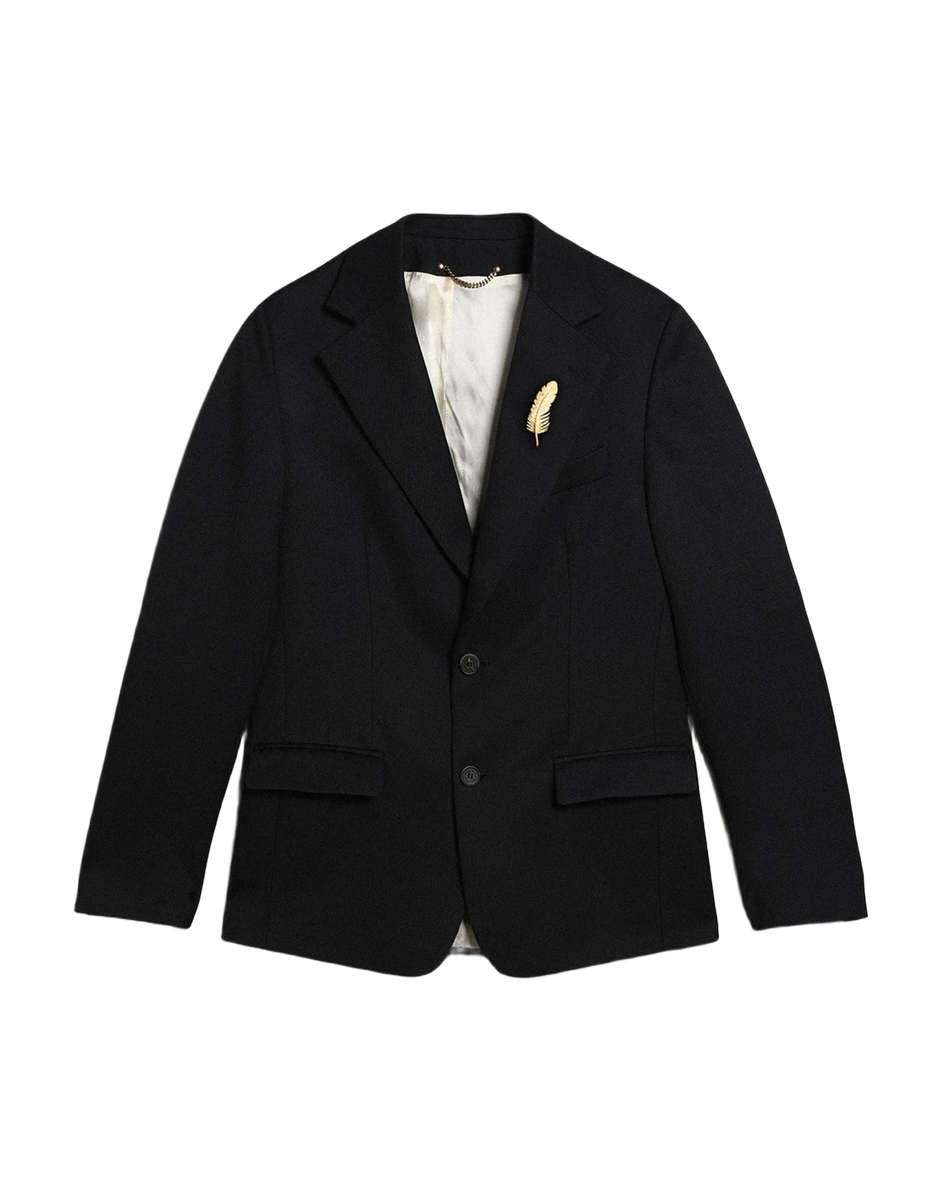 Men | Single Breasted Blazer In Wool Gabardine | Dark Blue