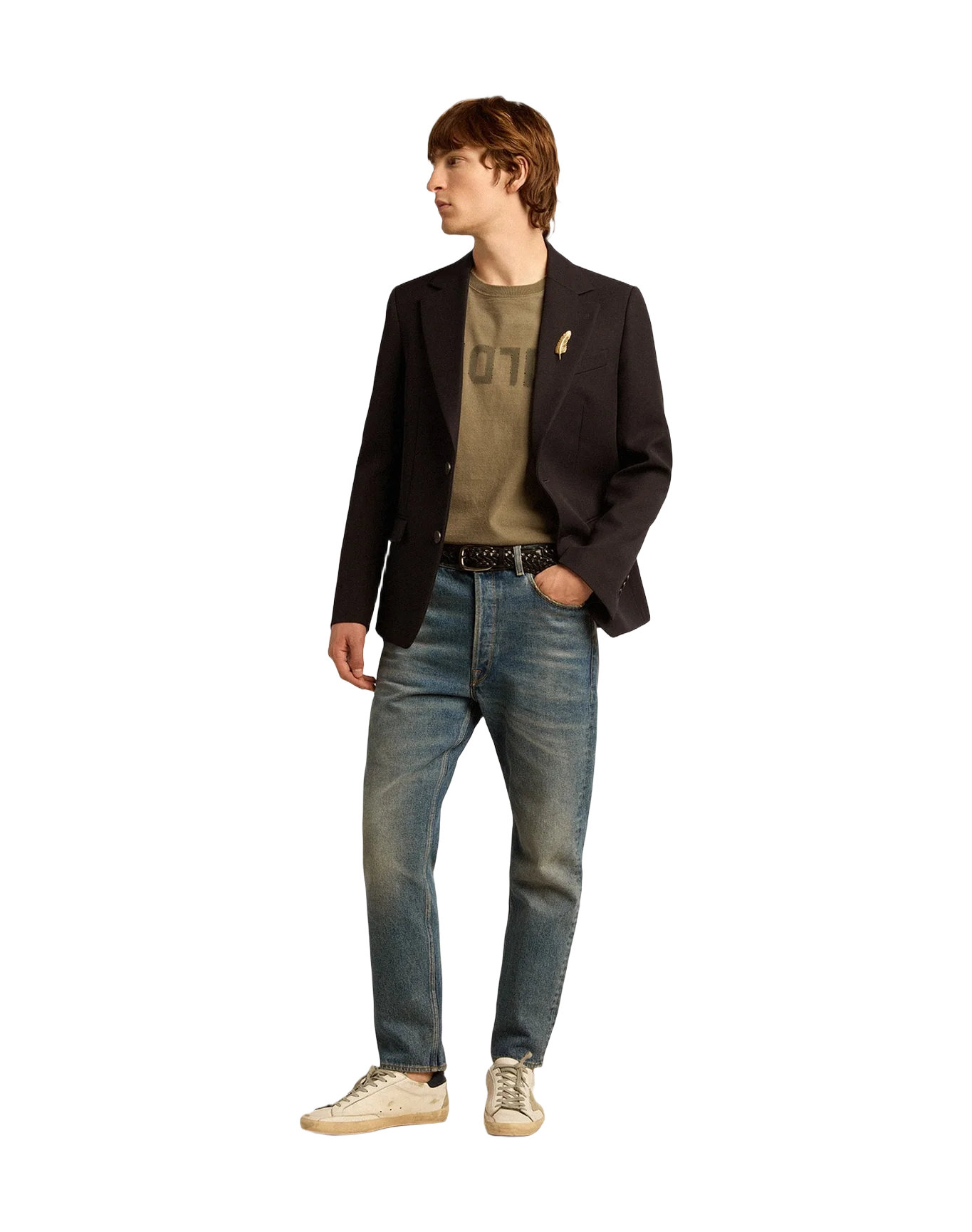 Men | Single Breasted Blazer In Wool Gabardine | Dark Blue - Image 2