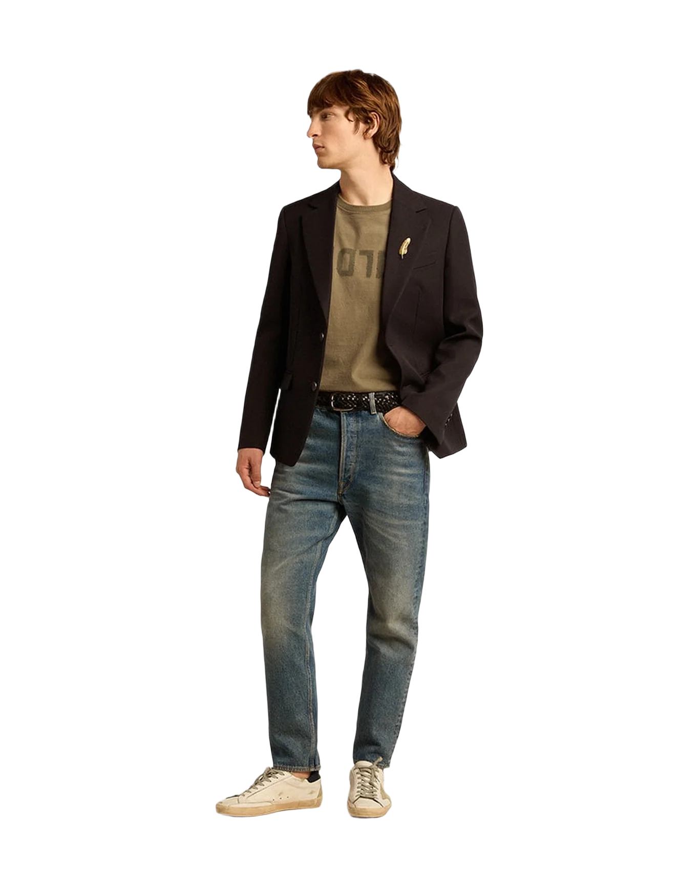 Men | Single Breasted Blazer In Wool Gabardine | Dark Blue - Image 5