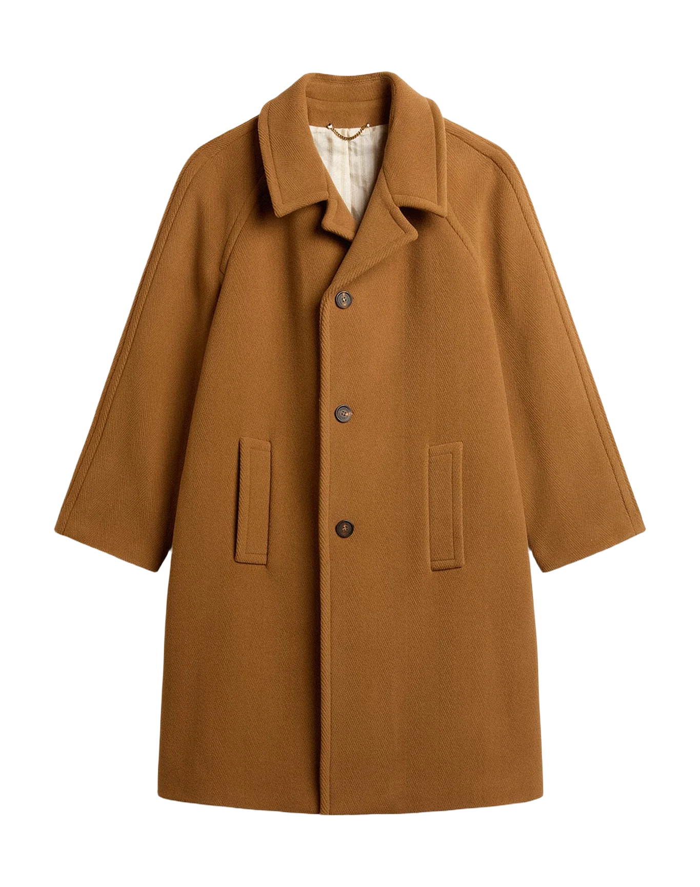 Men | Single Breasted Coat In | Tobacco Brown