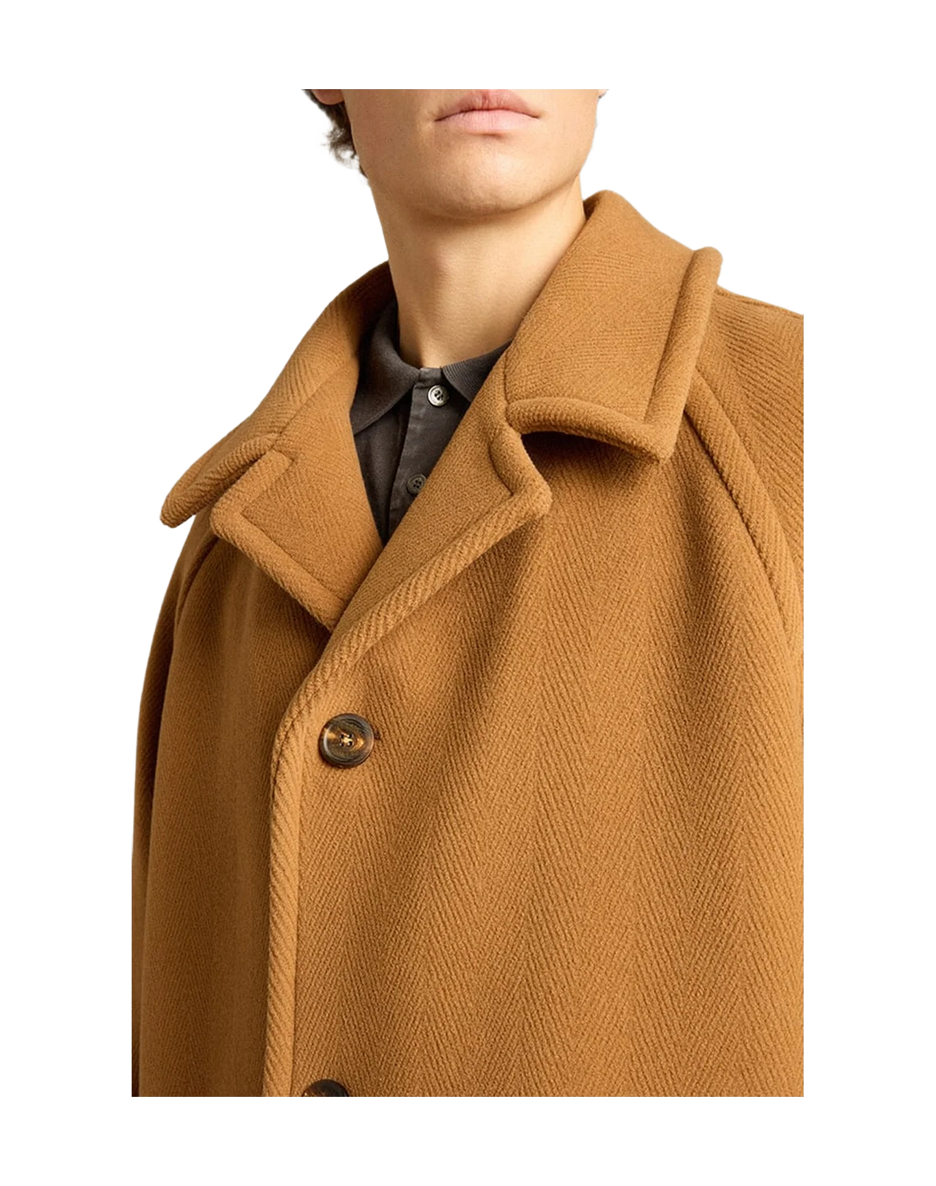 Men | Single Breasted Coat In | Tobacco Brown - Image 11