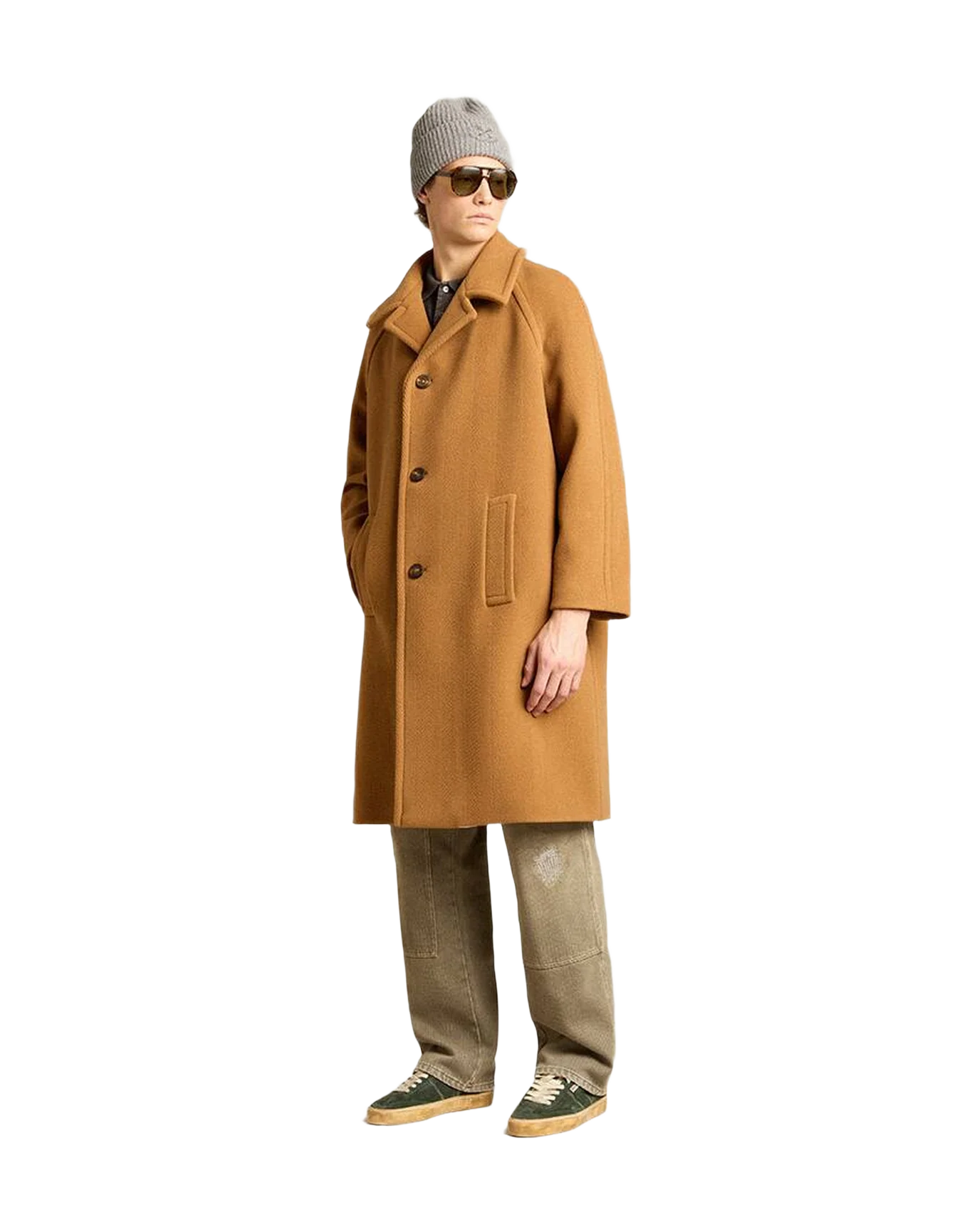 Men | Single Breasted Coat In | Tobacco Brown - Image 4