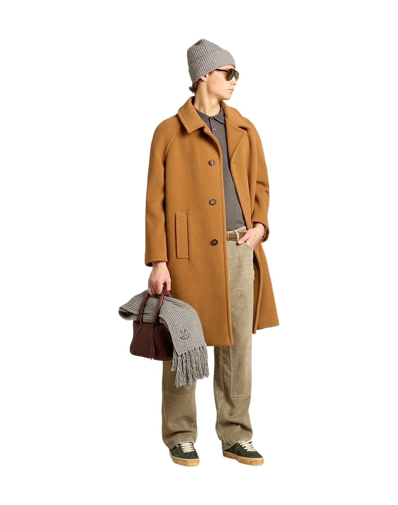 Men | Single Breasted Coat In | Tobacco Brown - Image 5