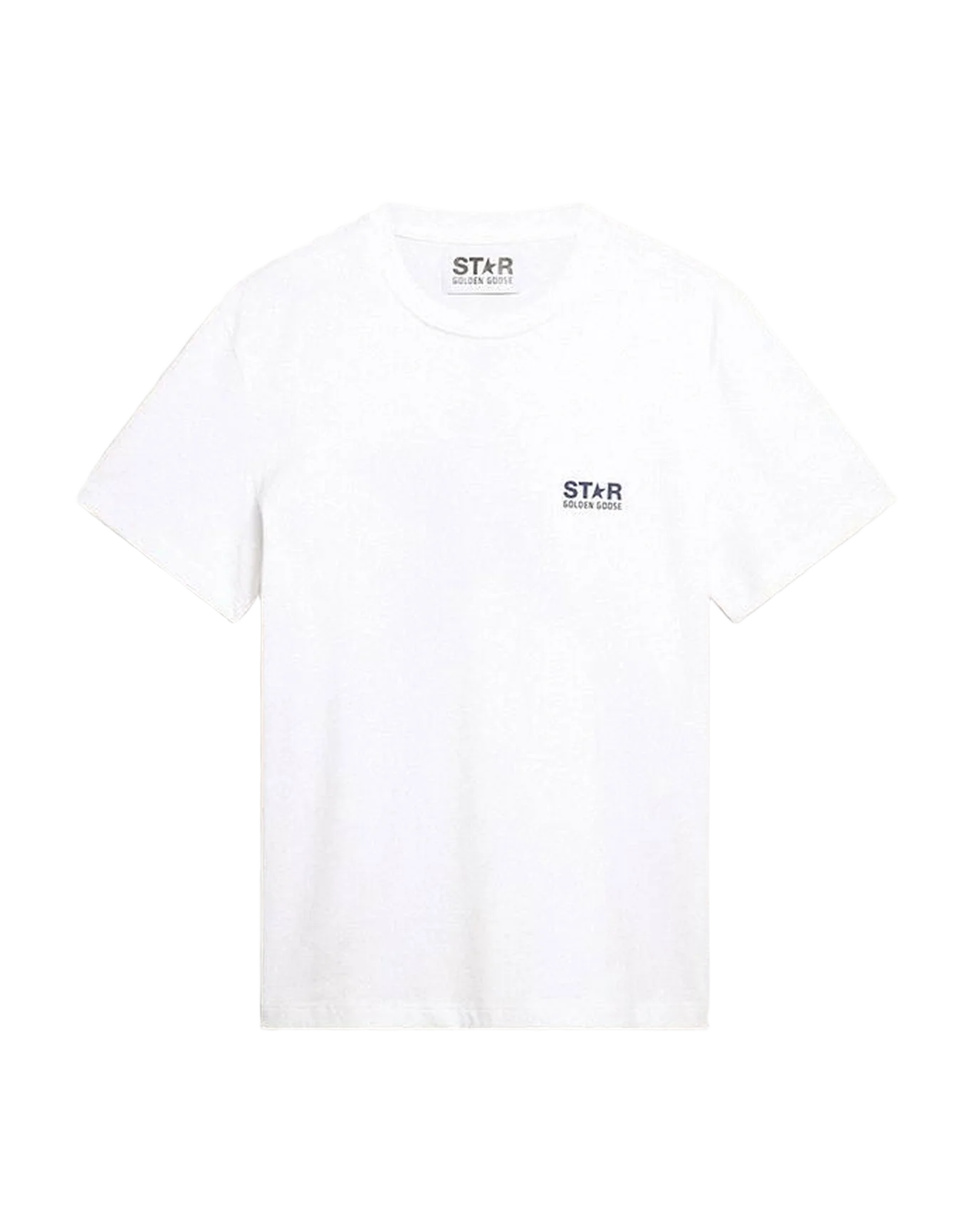 Men | T Shirt With Star On The Back | Optic White x Dark Blue - Image 7