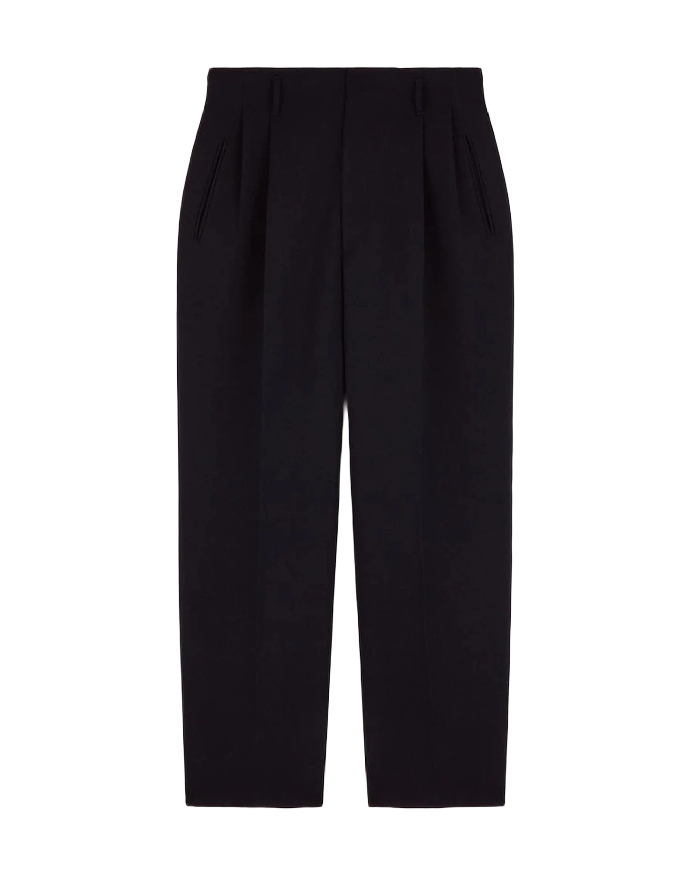 Men | Wide Leg Pants In Wool | Dark Blue - Image 3
