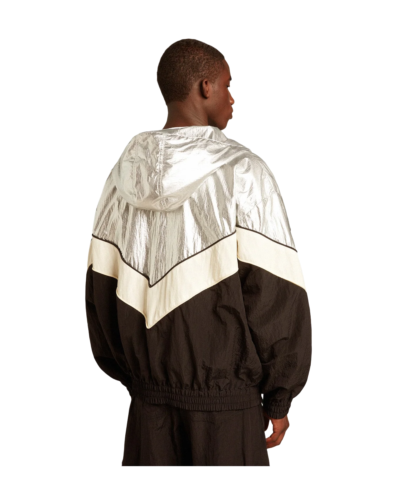 Men | Windcheater In And Technical Fabric | Silver x Dark Papyrus x Black - Image 8