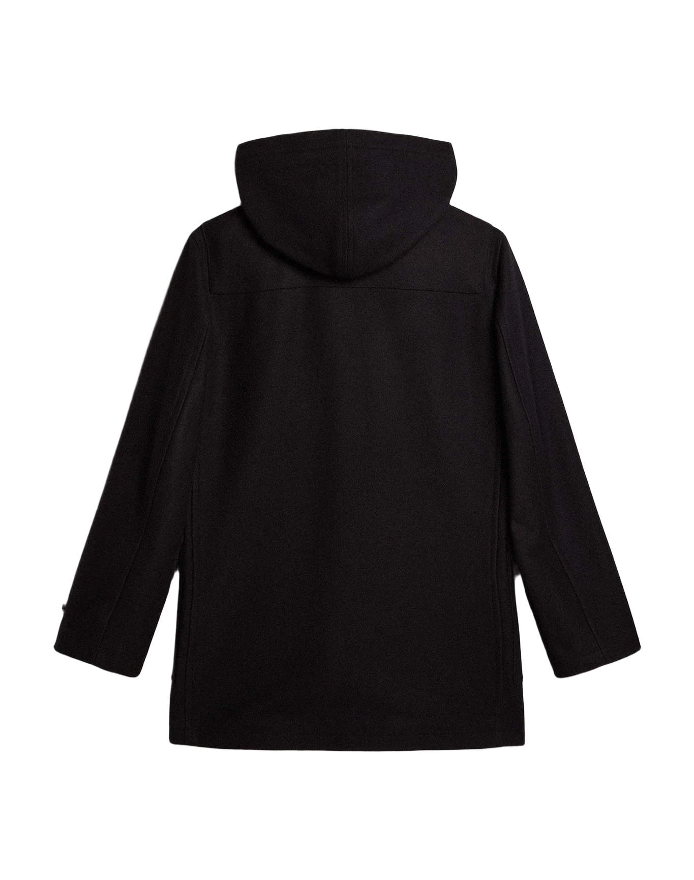Men | Wool Duffle Coat With Hood And Toggle Fastening | Dark Blue - Image 12