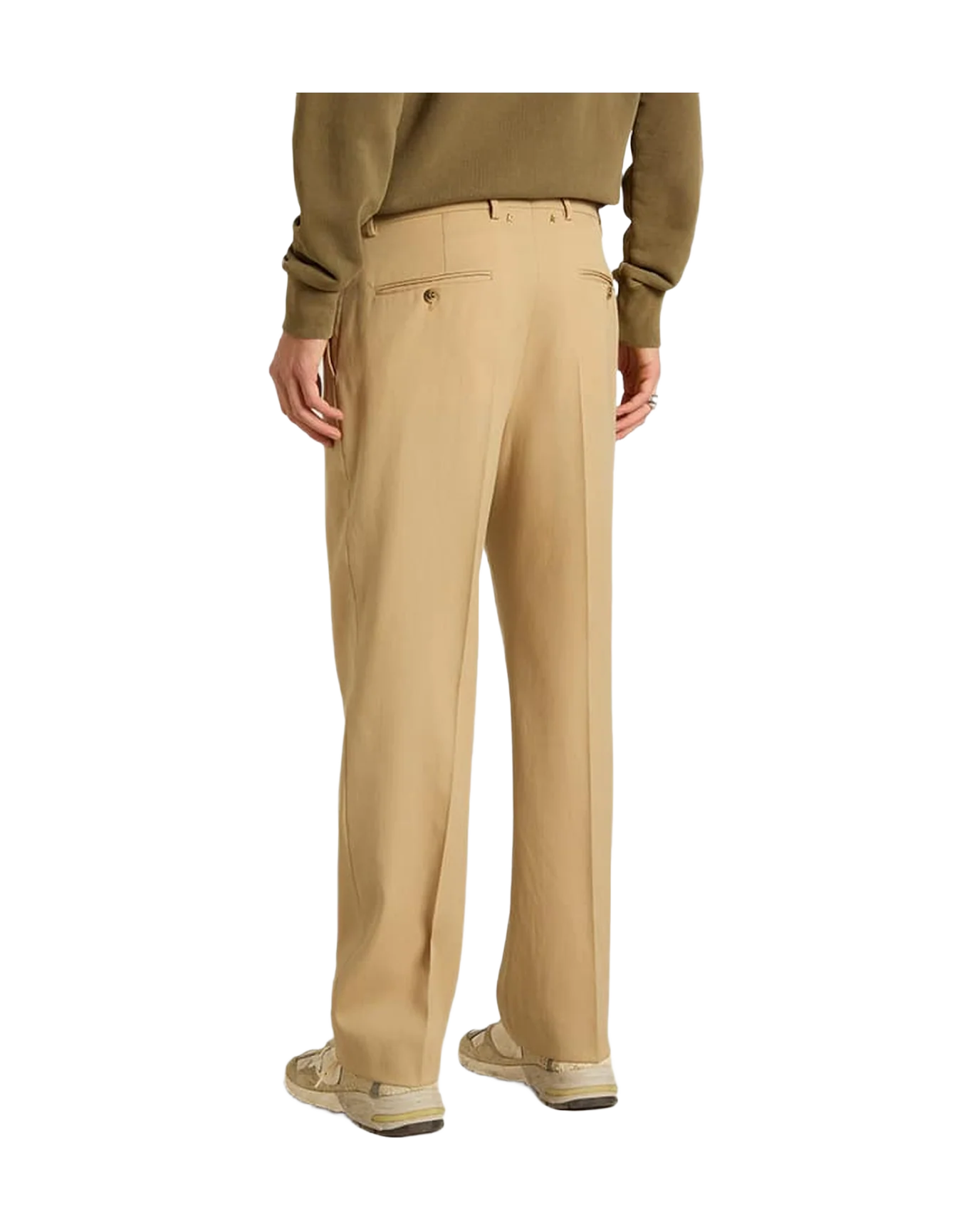 Men | Wool Gabardine Pants In | Sand - Image 4