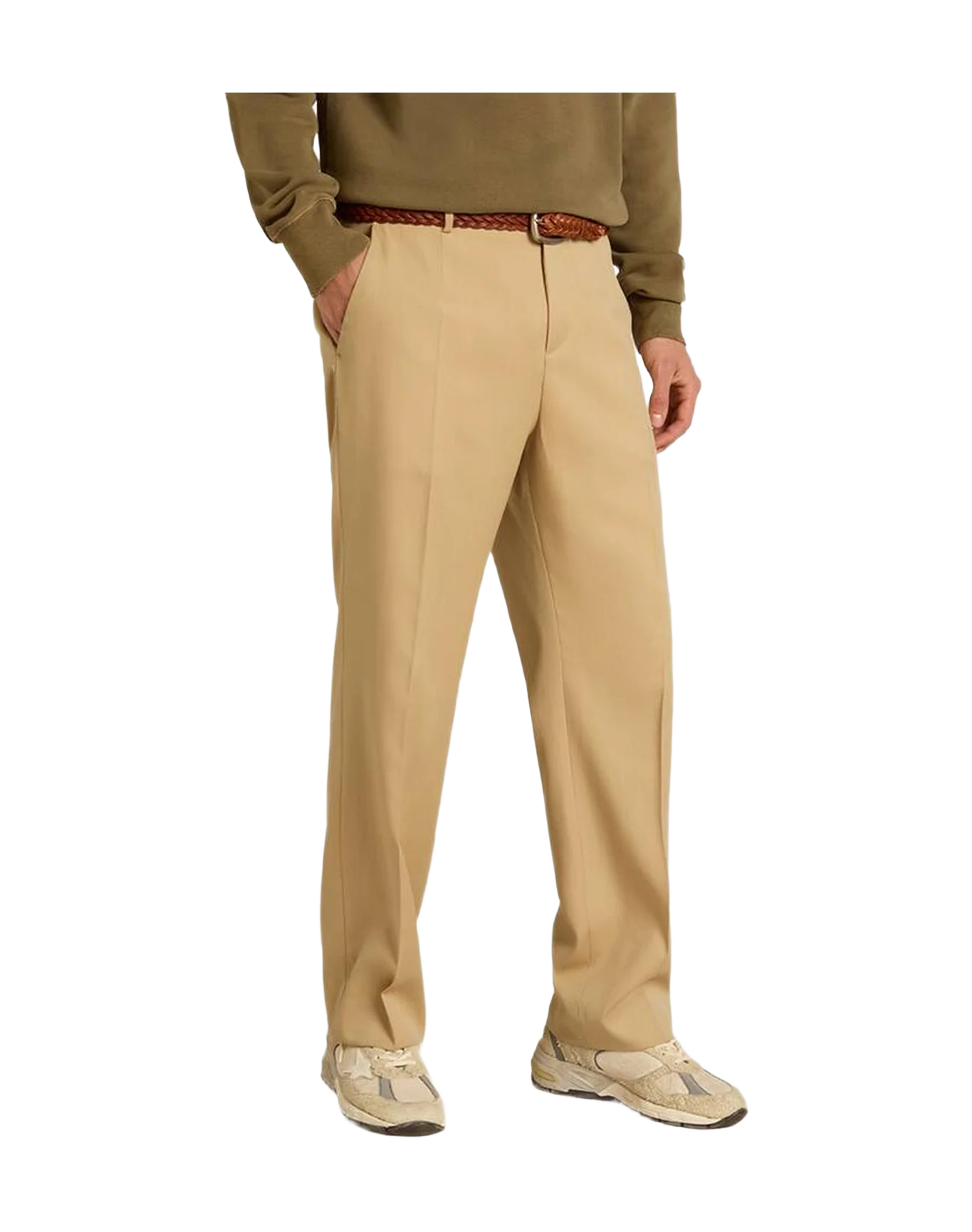 Men | Wool Gabardine Pants In | Sand - Image 7
