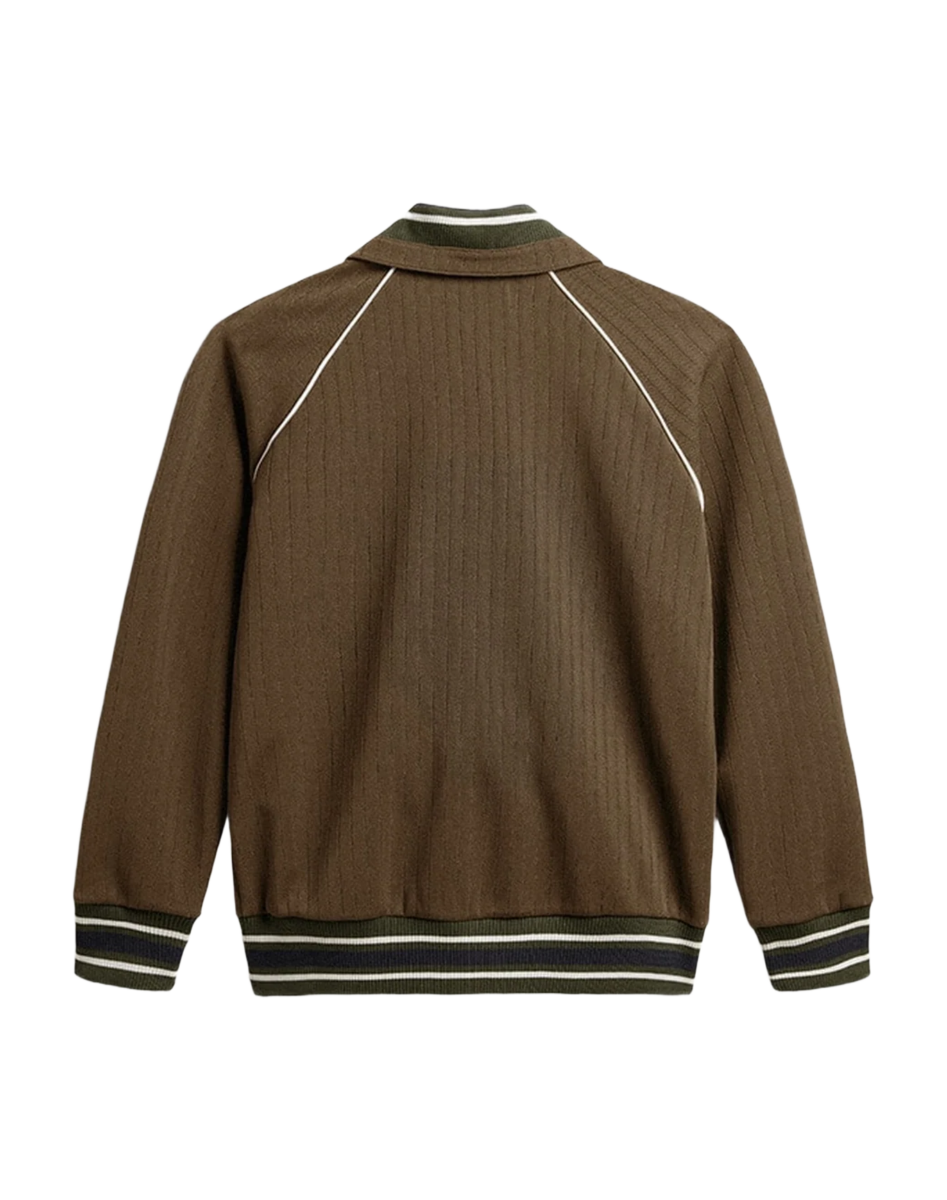 Men | Zipped Sweatshirt With White Logo | Military Green x Papyrus - Image 12