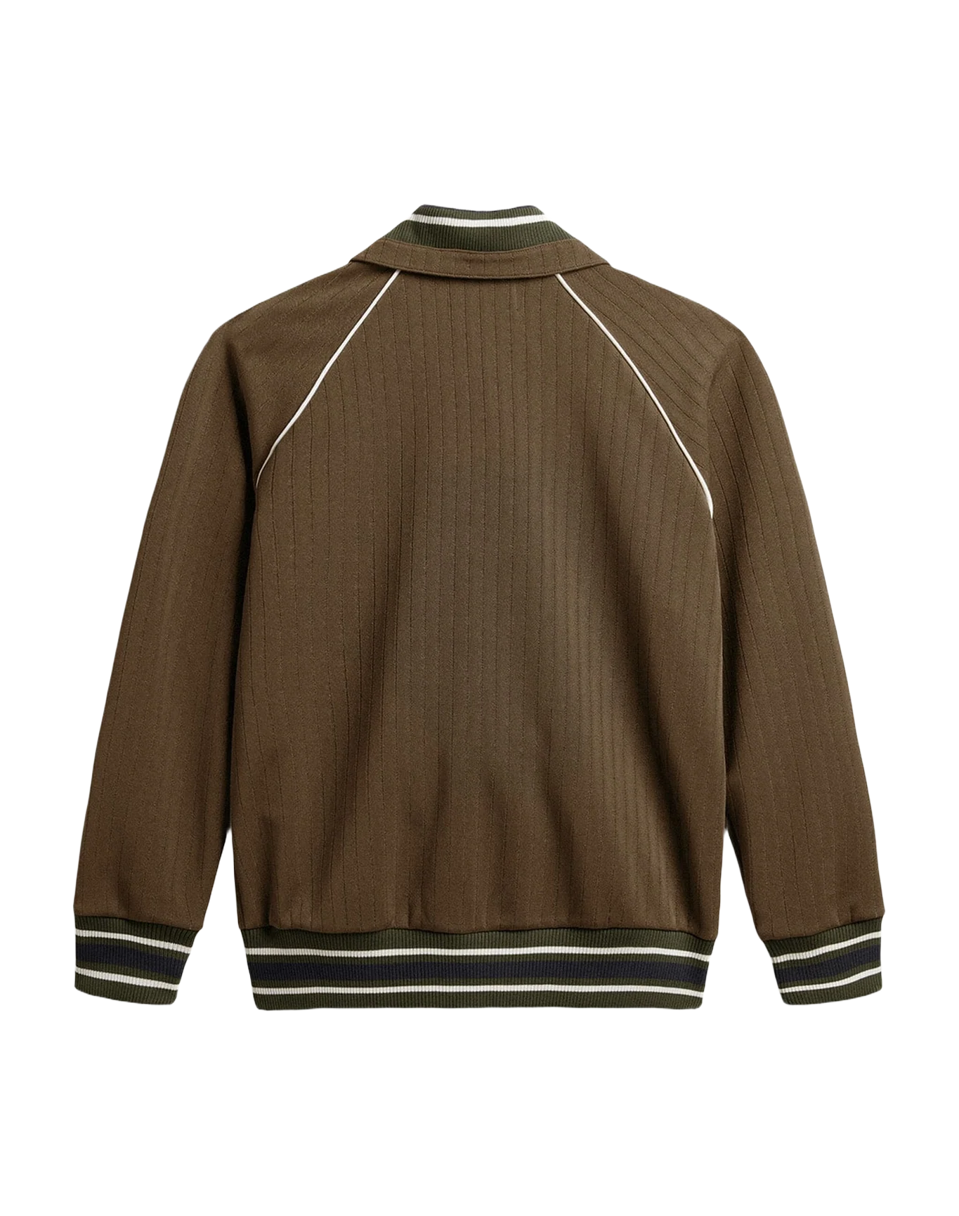 Men | Zipped Sweatshirt With White Logo | Military Green x Papyrus - Image 7