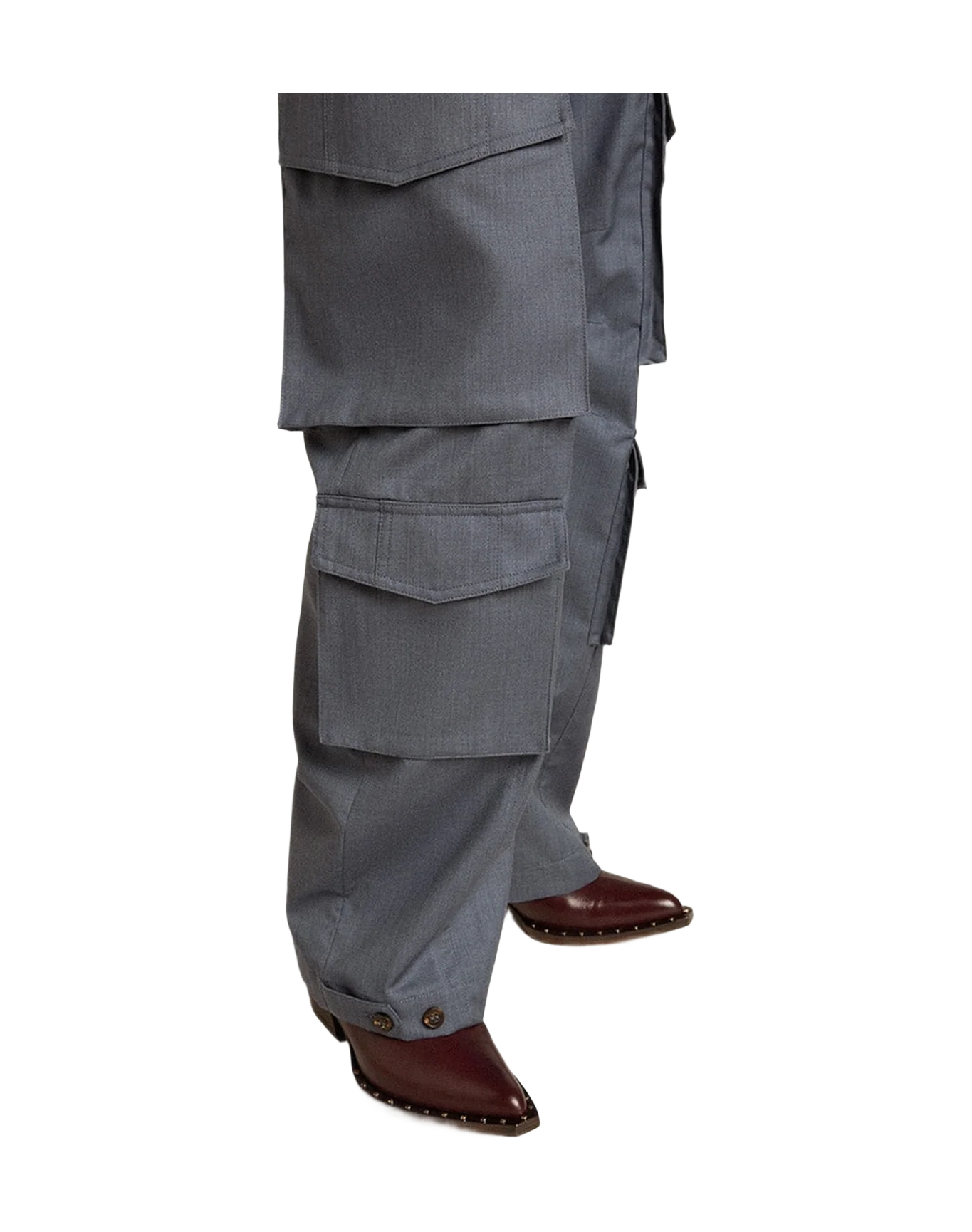 Women | Cargo Pants In Baby Blue Wool | Grisallie - Image 12