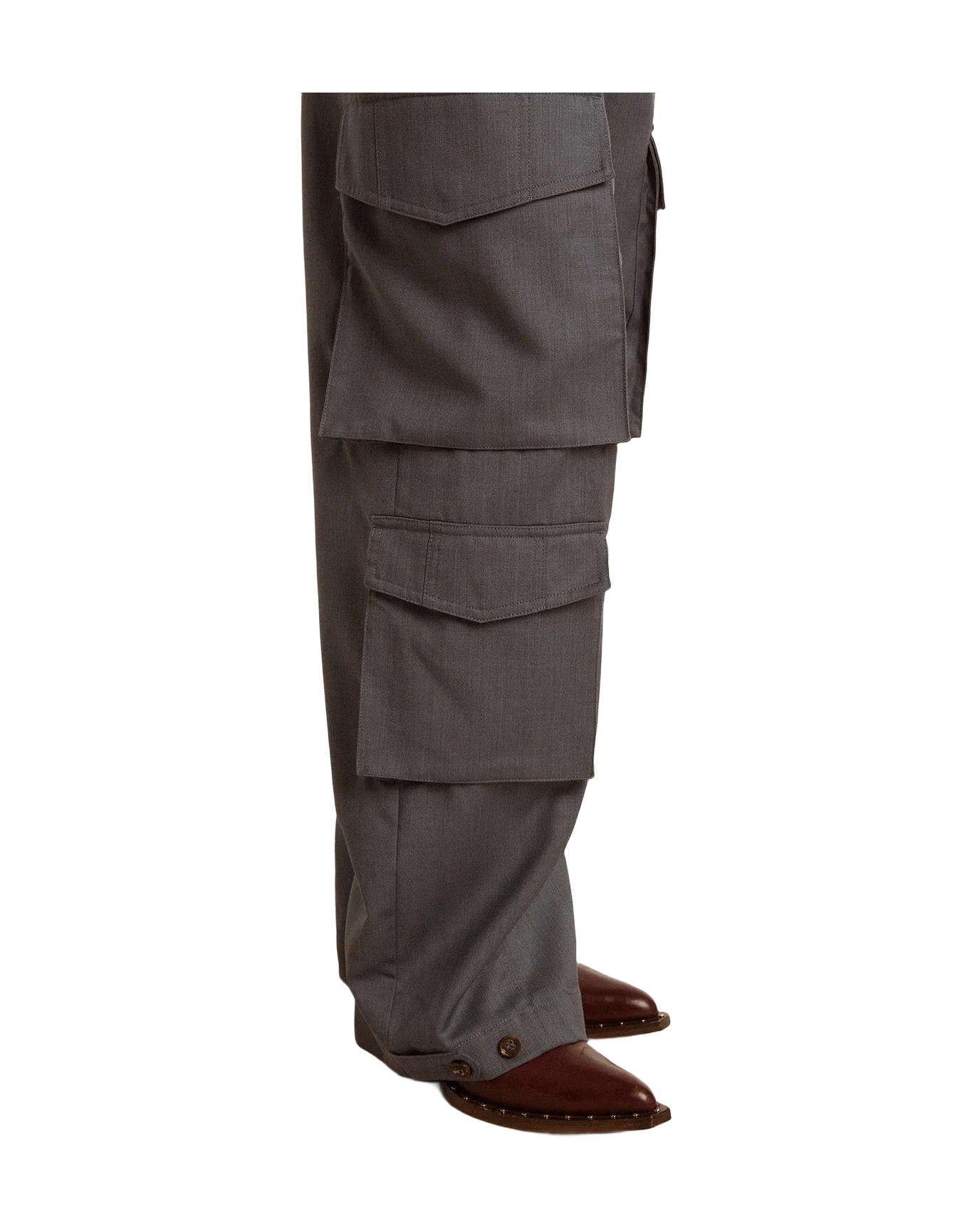 Women | Cargo Pants In Baby Blue Wool | Grisallie - Image 3
