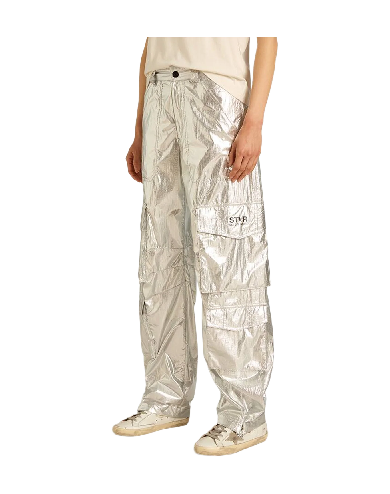 Women | Cargo Pants In Technical Fabric | Silver (V1) - Image 5