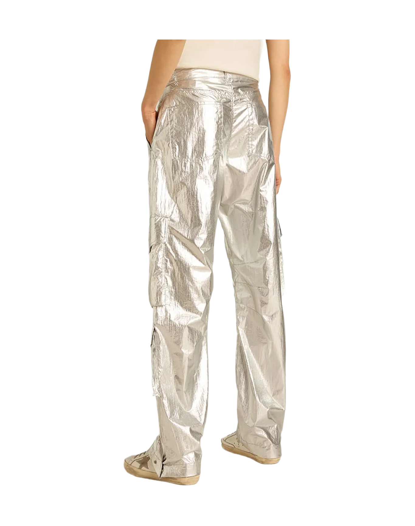 Women | Cargo Pants In Technical Fabric | Silver (V1) - Image 6