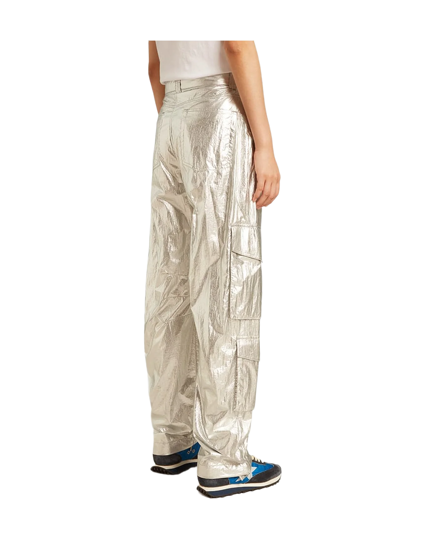 Women | Cargo Pants In Technical Fabric | Silver (V1) - Image 8