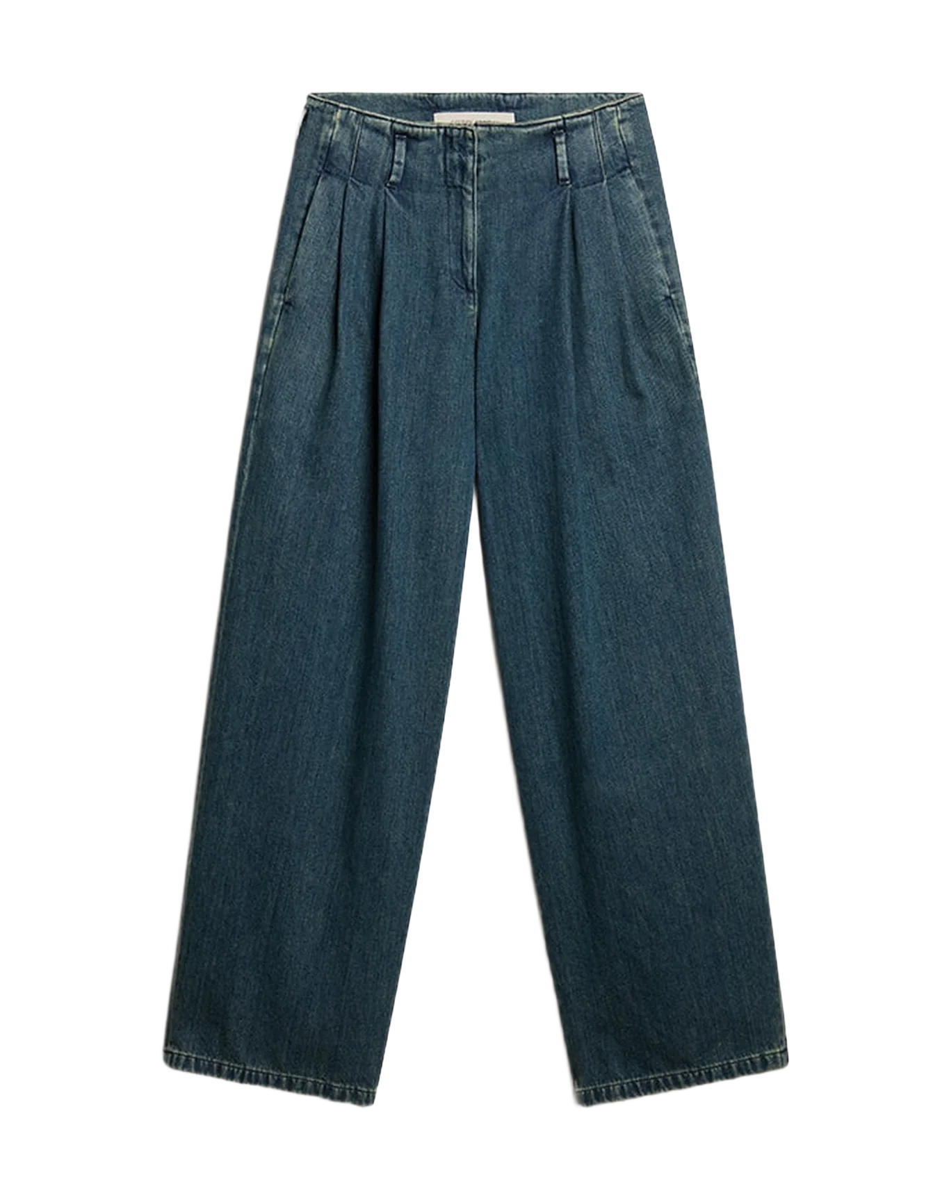 Women | Cotton Pleated Pants | Blue