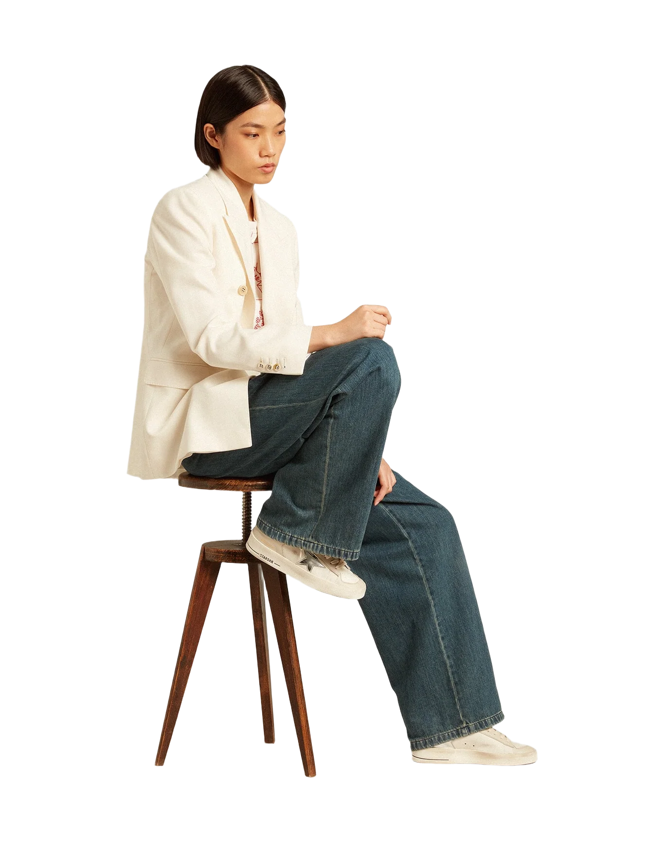 Women | Cotton Pleated Pants | Blue - Image 10