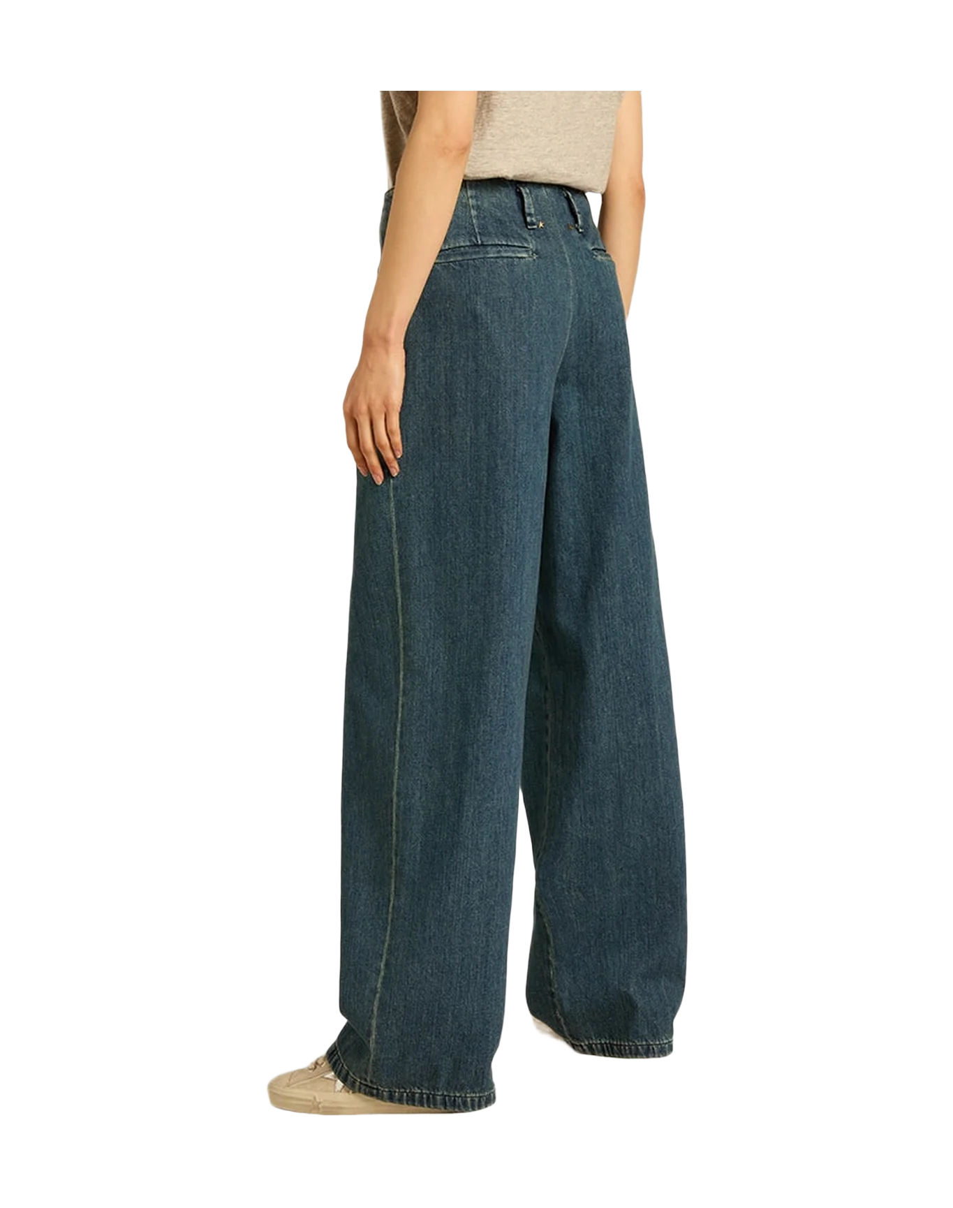 Women | Cotton Pleated Pants | Blue - Image 11