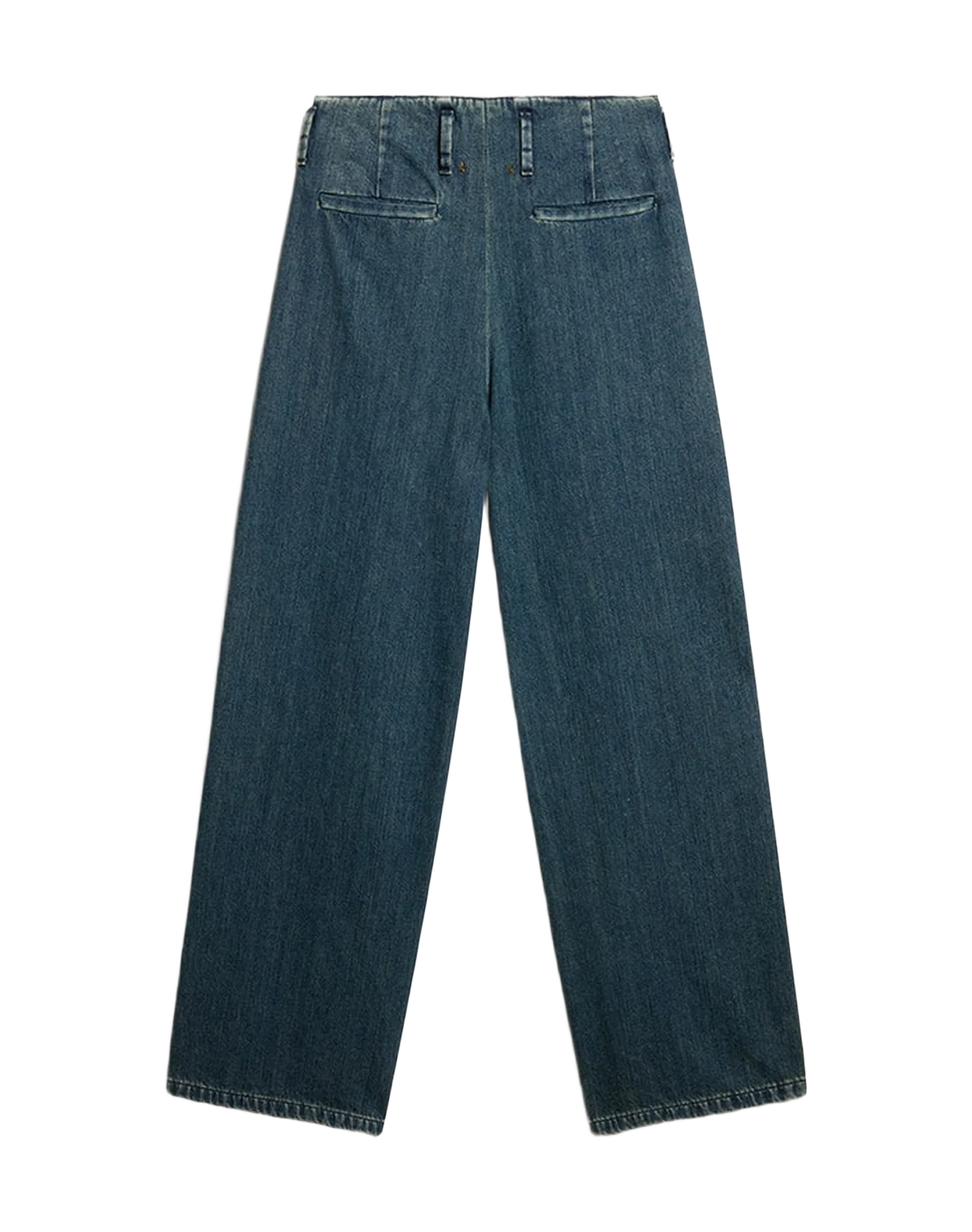 Women | Cotton Pleated Pants | Blue - Image 8