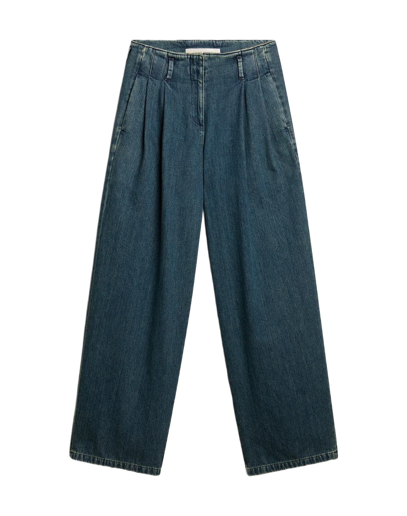 Women | Cotton Pleated Pants | Blue - Image 9