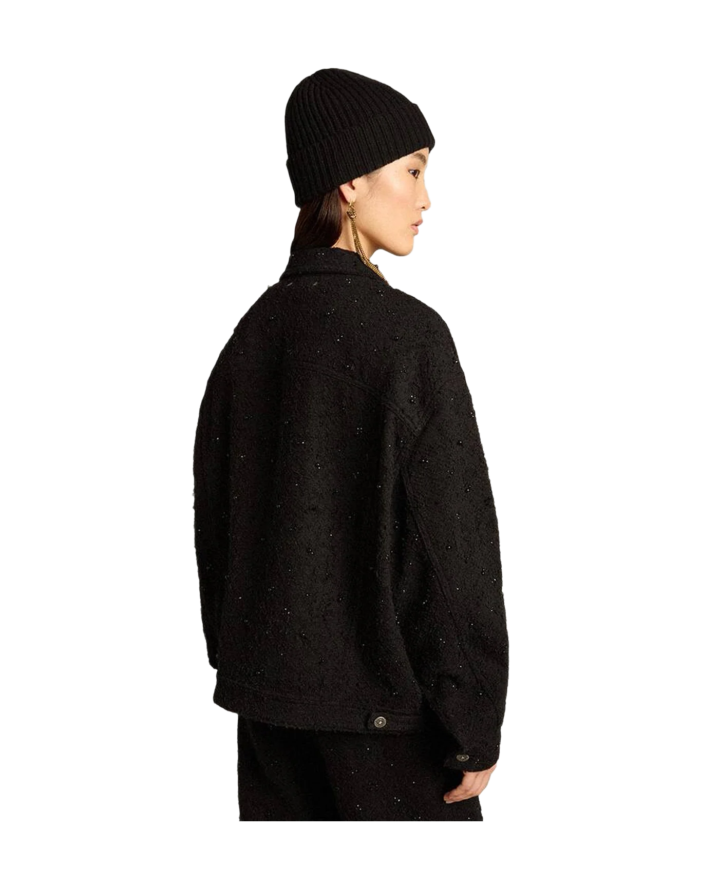 Women | Denim Jacket With Embroidery | Black - Image 11