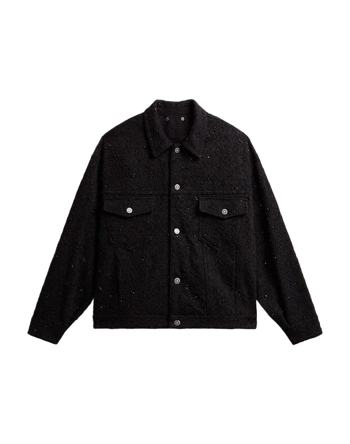 Women | Denim Jacket With Embroidery | Black - Image 8