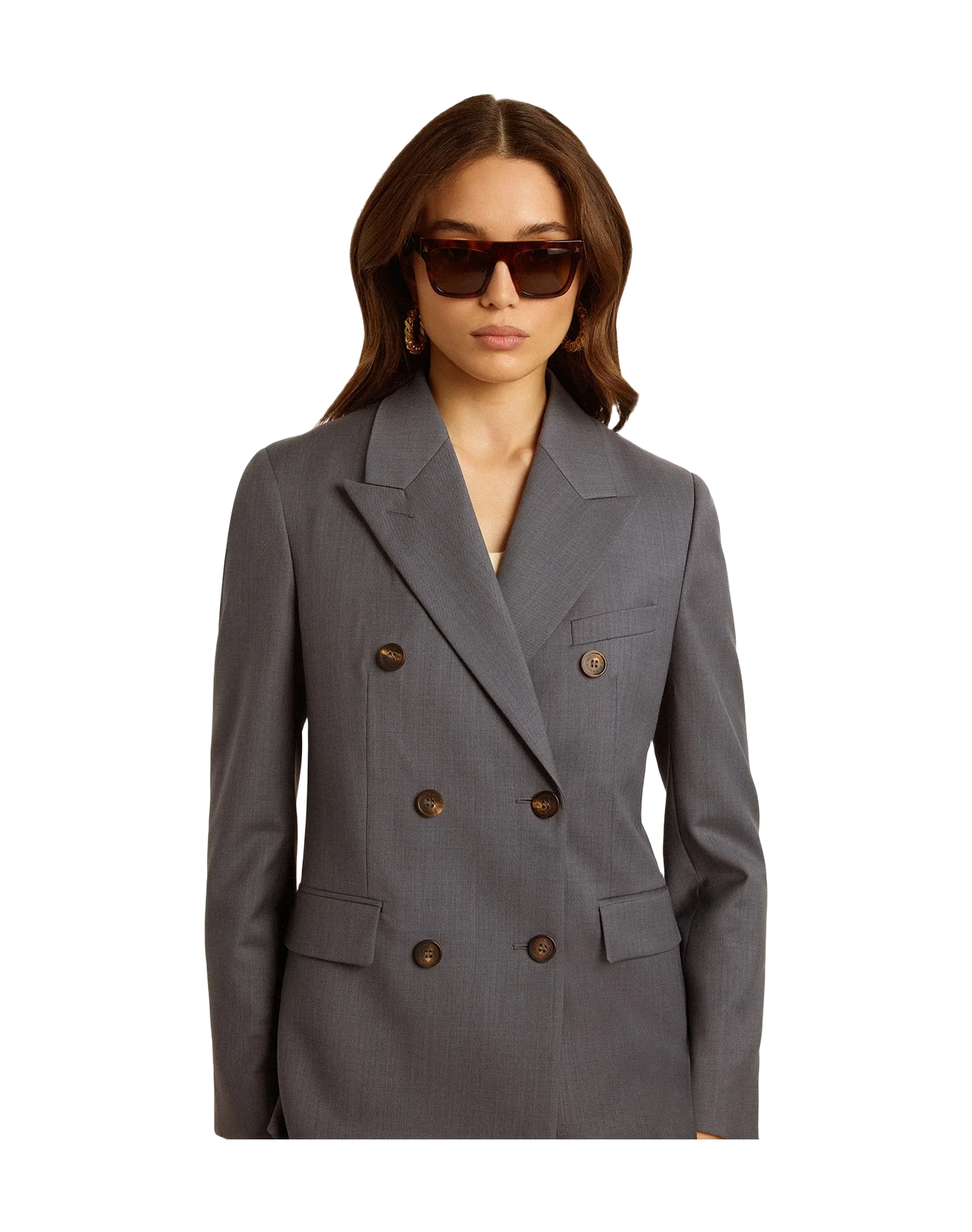 Women | Double Breasted Blazer In Baby Blue | Grisallie - Image 6