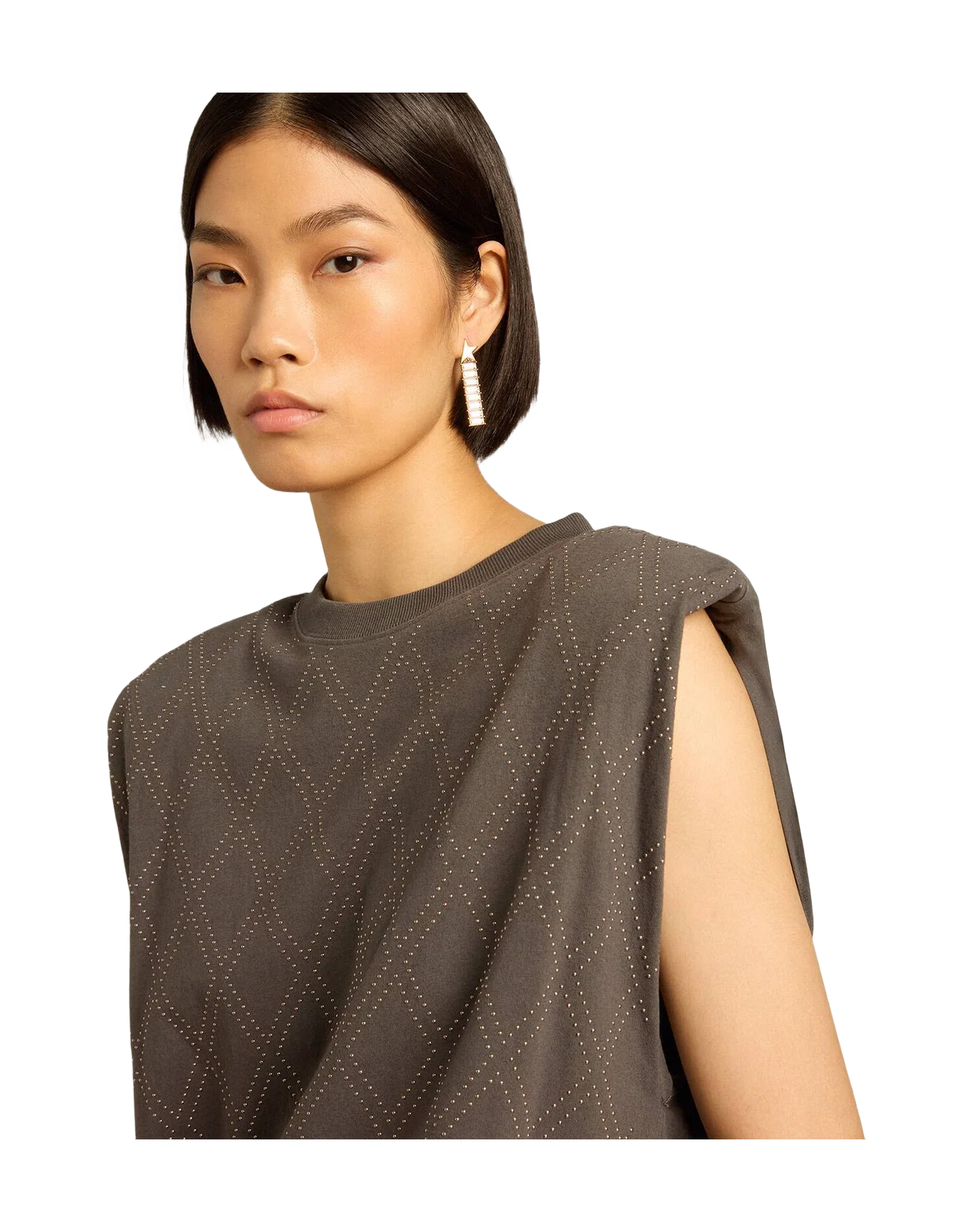 Women | Gray Sleeveless T Shirt | Anthracite - Image 10