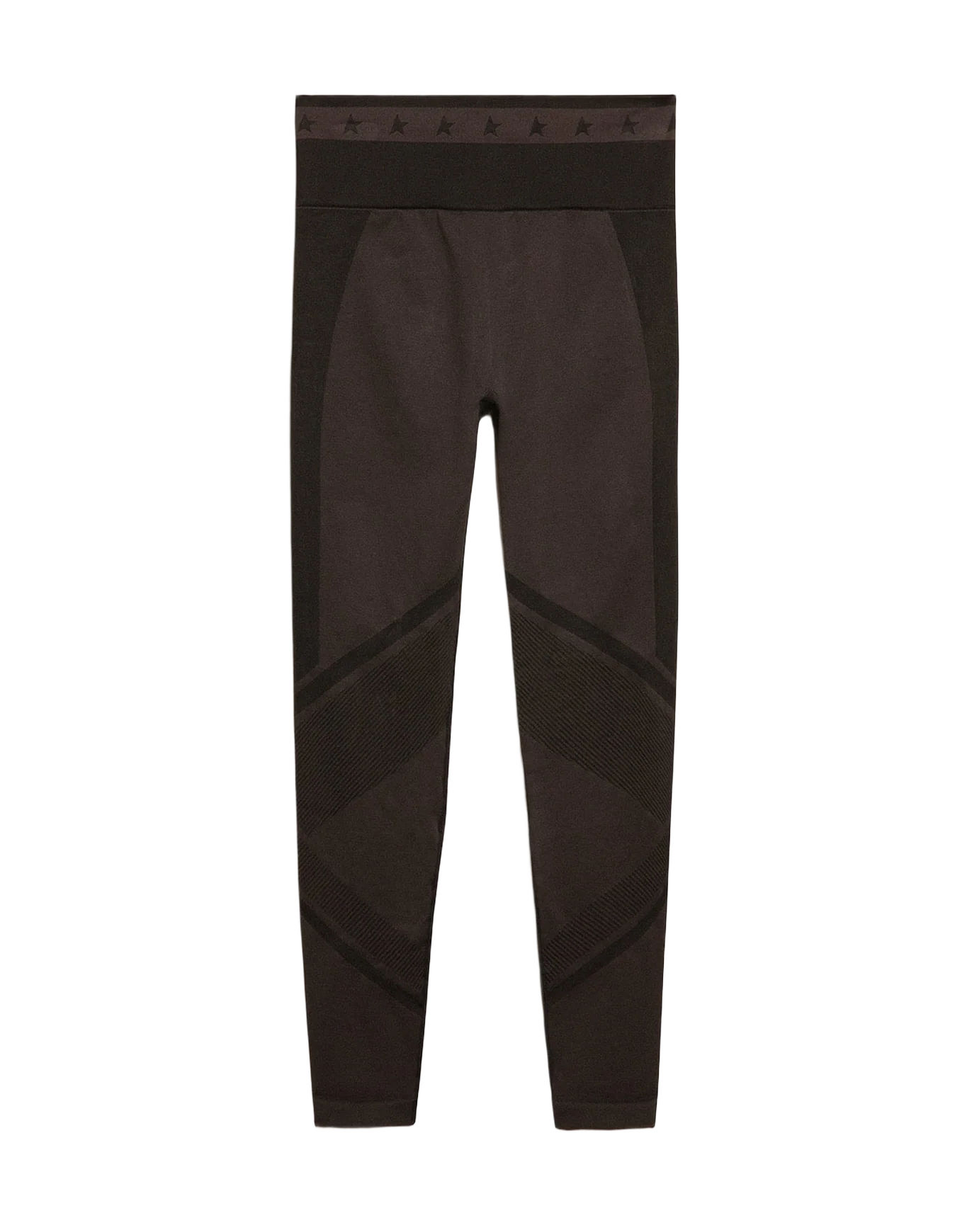 Women | Leggings With Mixed Stitching | Black x Dark Grey - Image 3